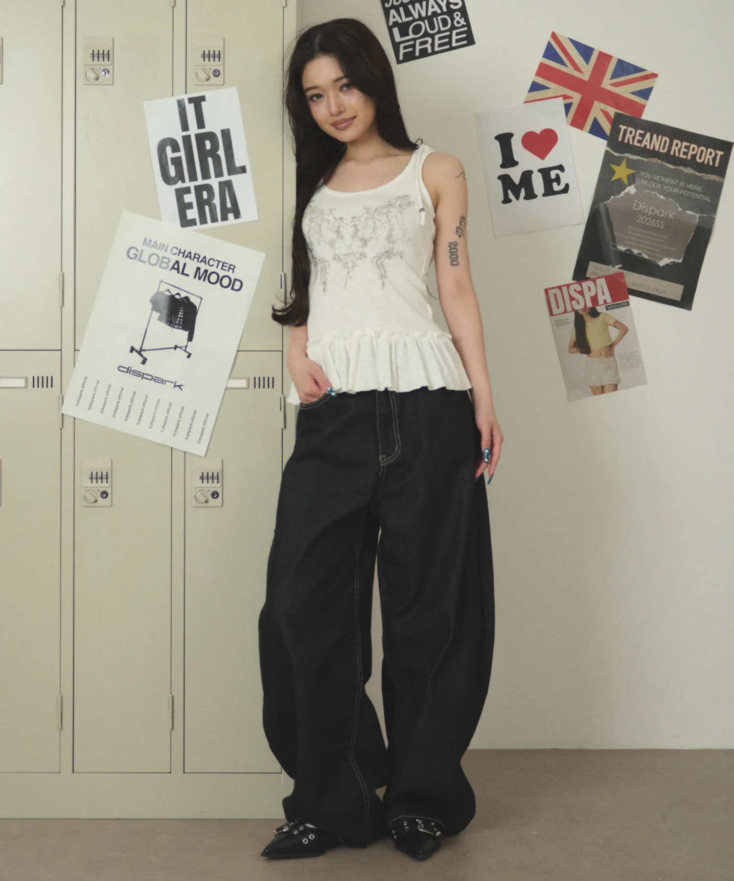 グラッフィックヘムフーディーキャミ - Image 7