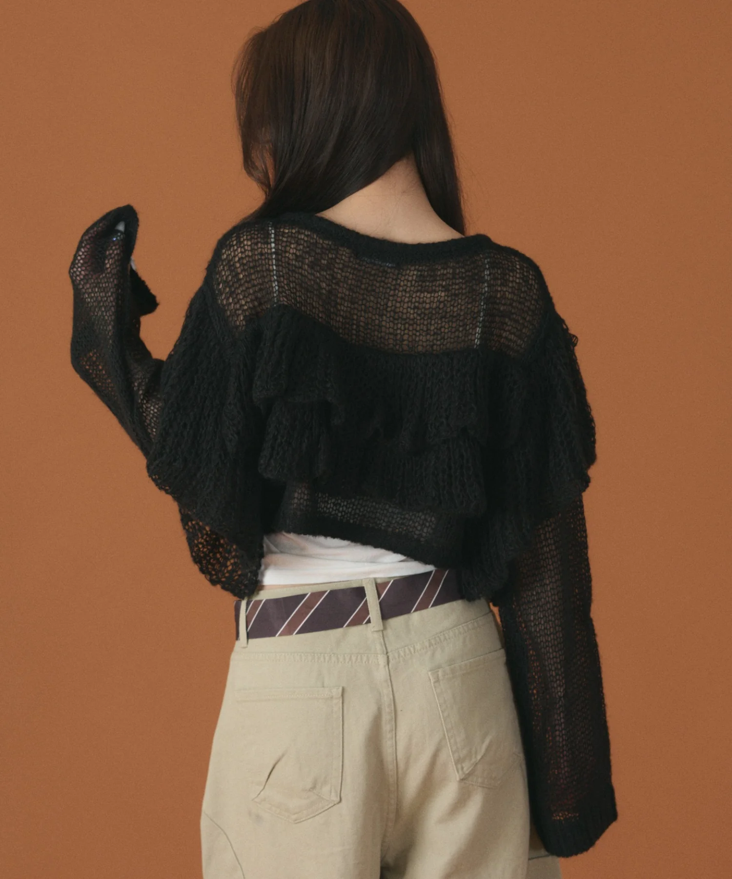フリルメッシュショートカーデ - Image 11