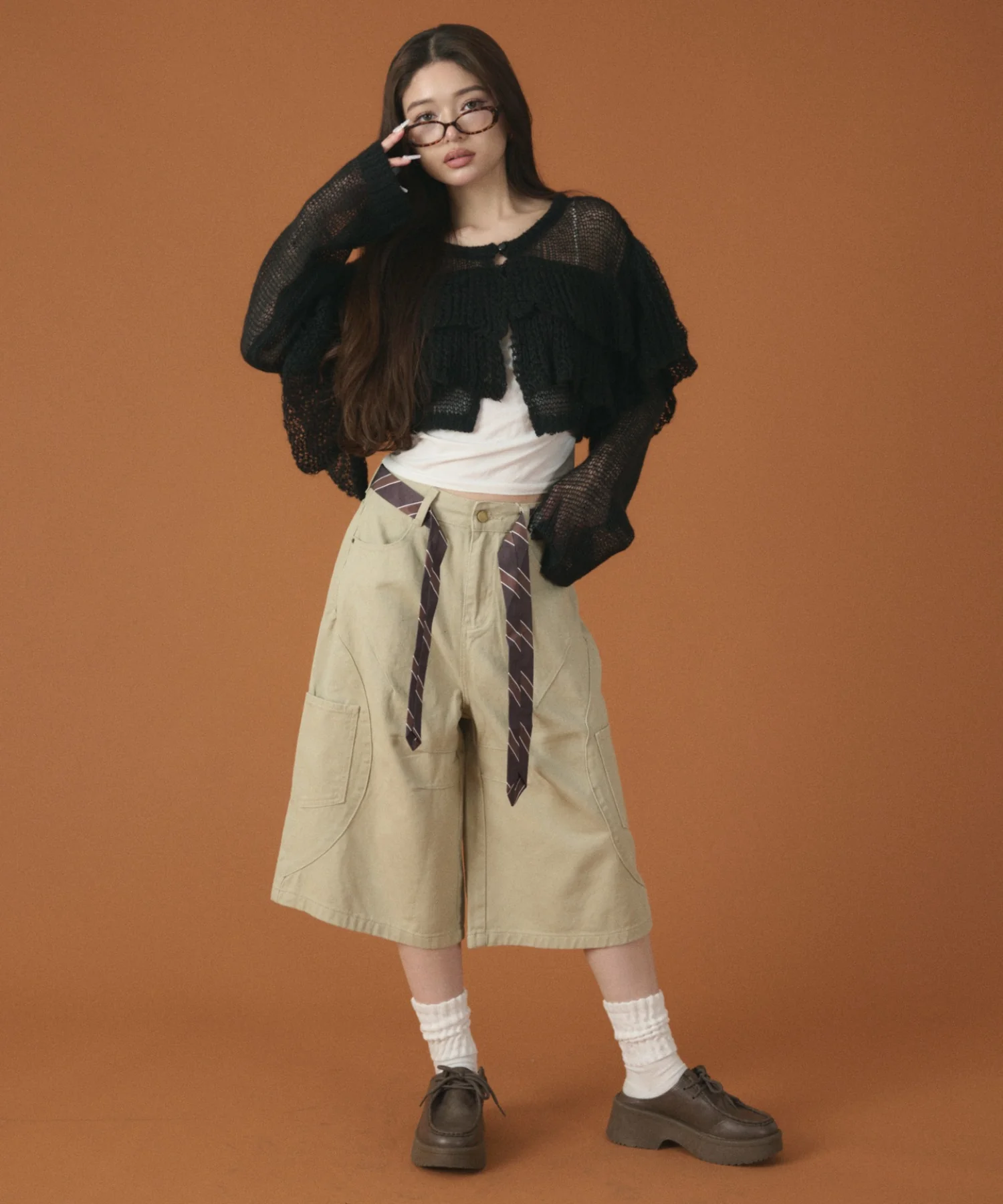 フリルメッシュショートカーデ - Image 14