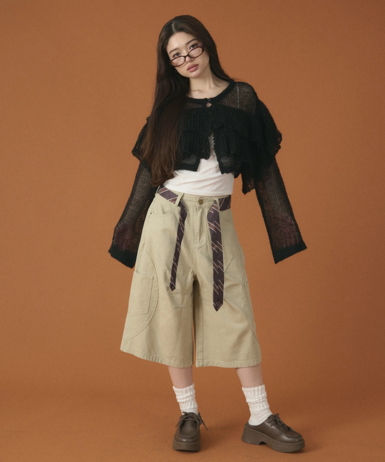 フリルメッシュショートカーデ - Image 9