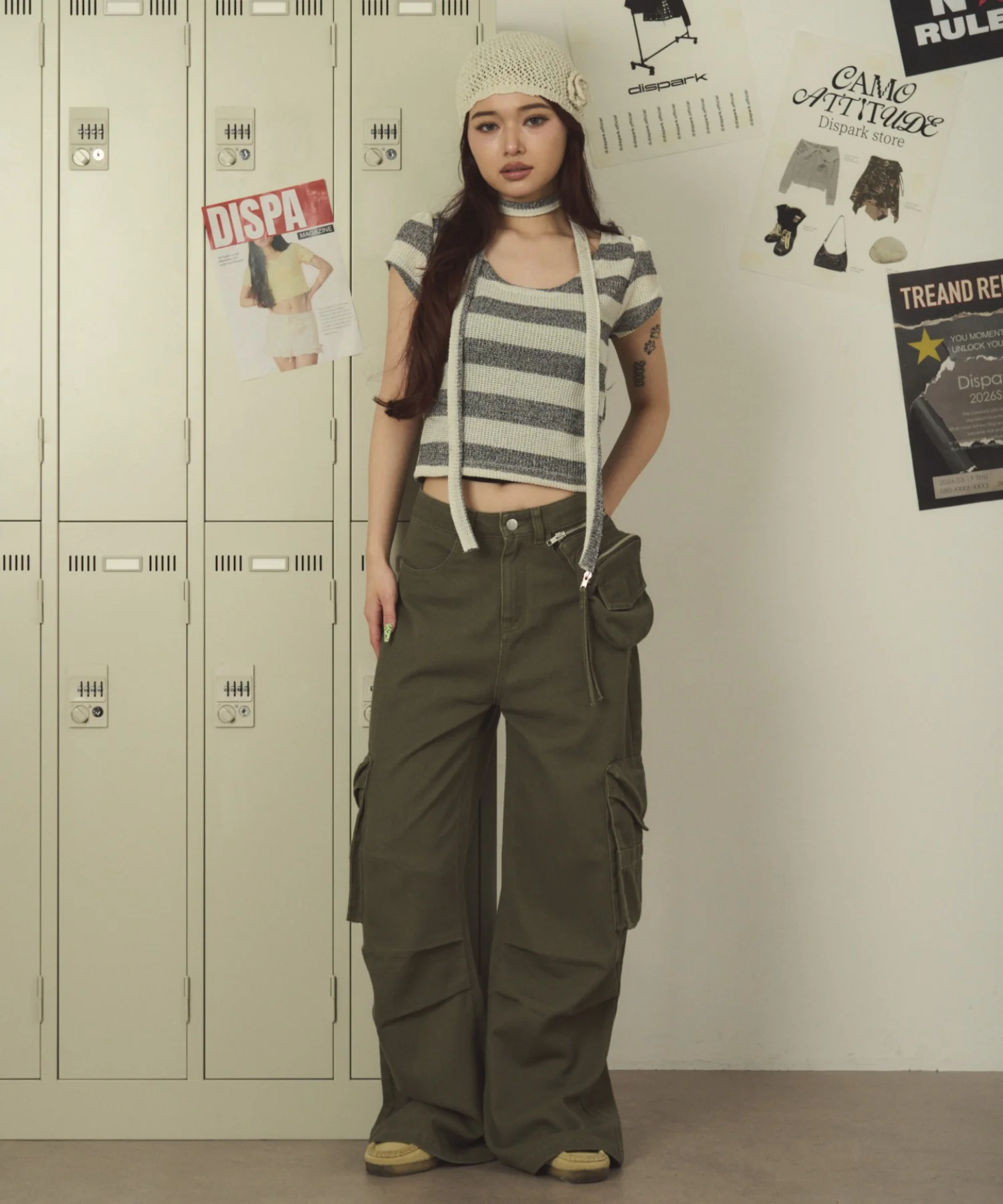 ポーチ付きウォッシュドカーゴパンツ - Image 4