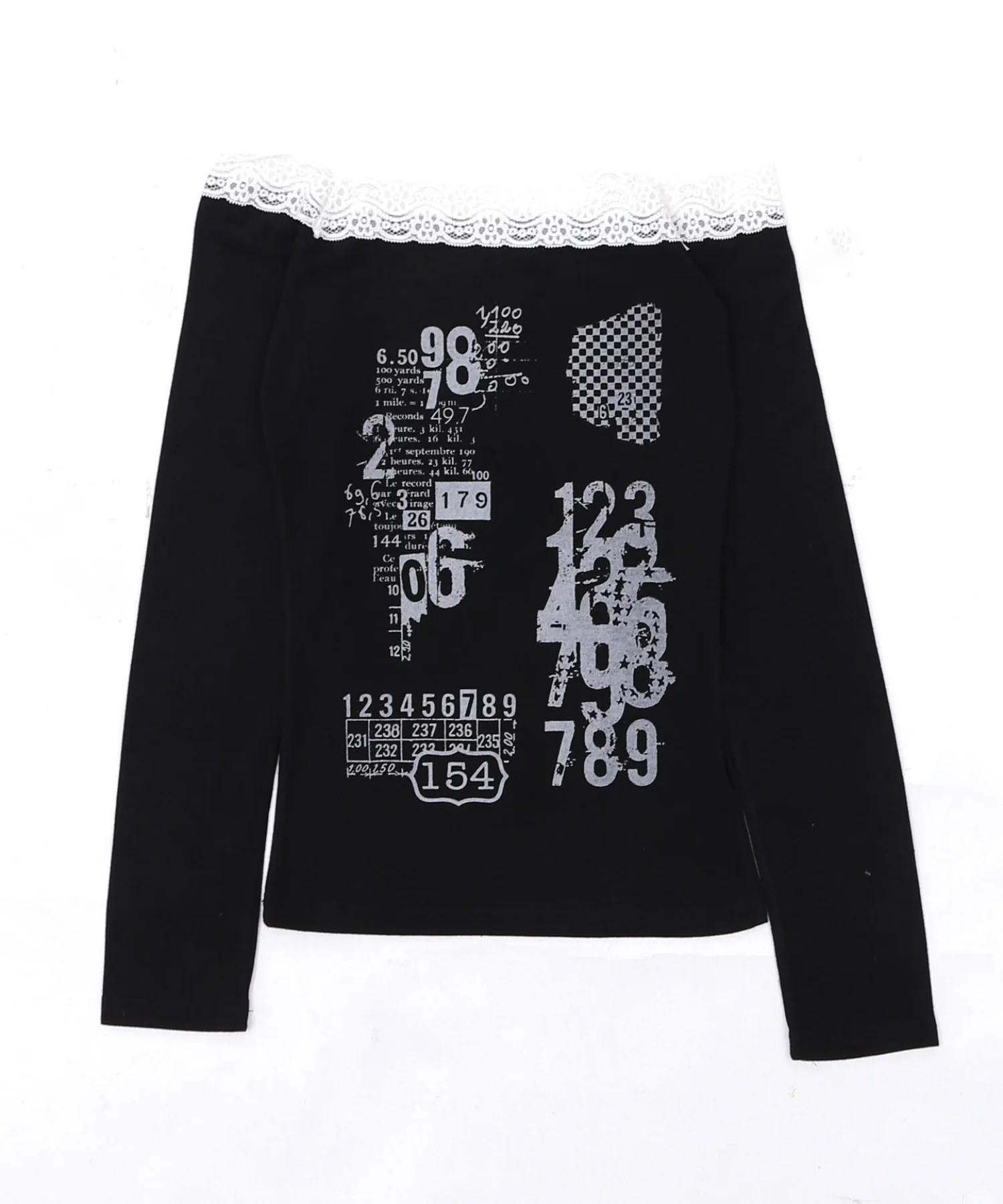 レースオフショルプリントップ - Image 6