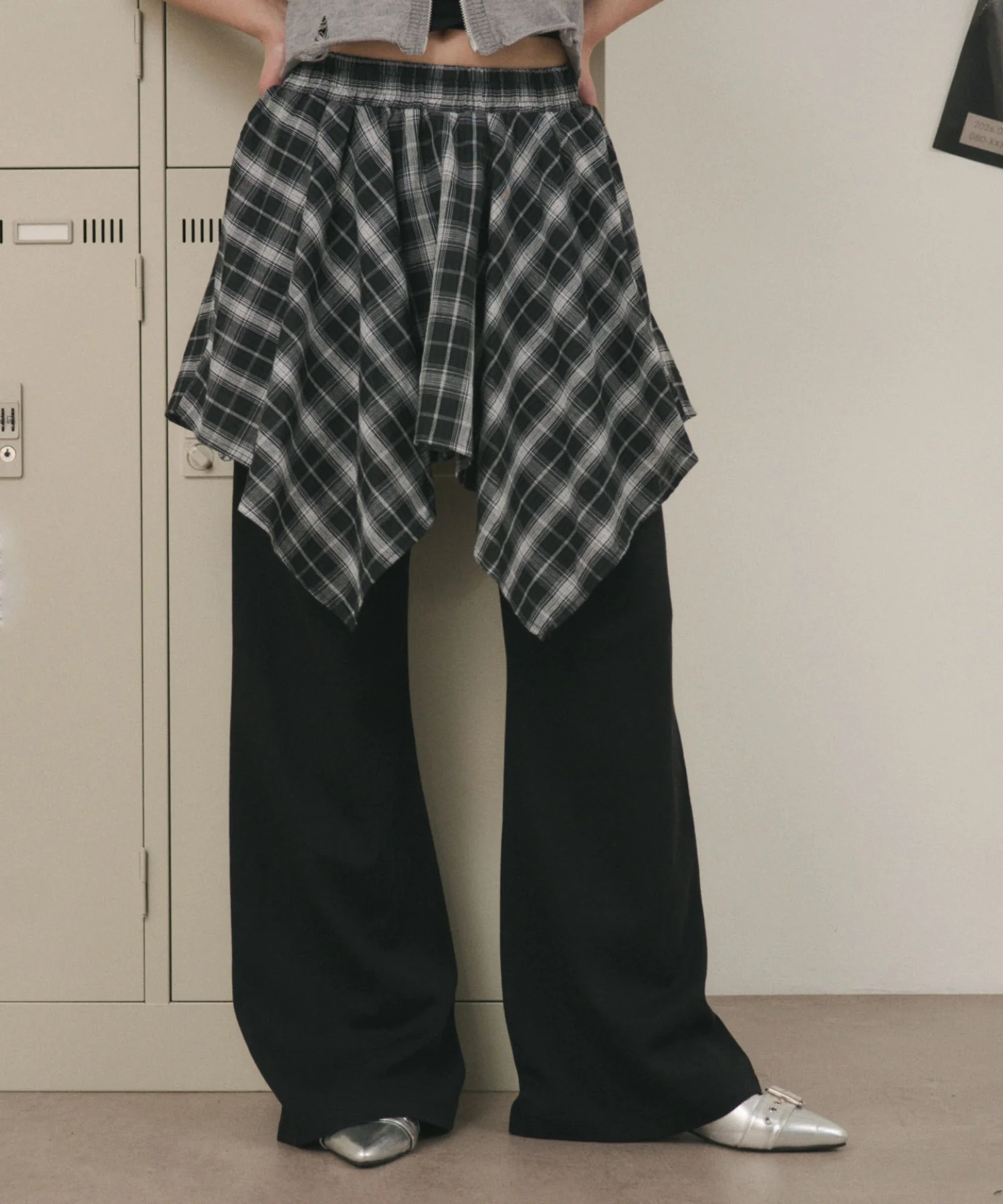 フェイクレイヤードフレアパンツ - Image 2