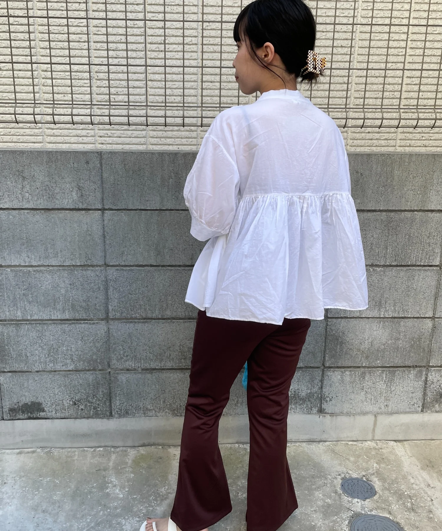 【低身長向け】ポンチピンタックフレアパンツ - Image 15