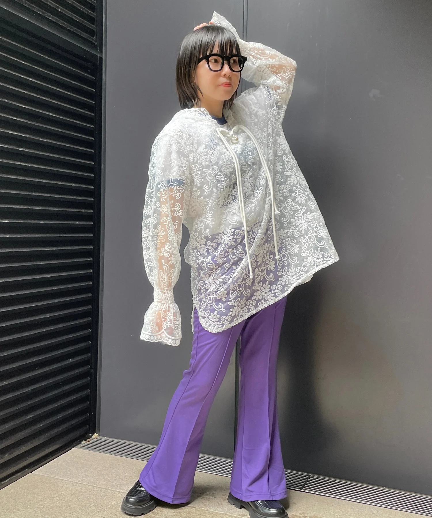 【低身長向け】ポンチピンタックフレアパンツ - Image 21