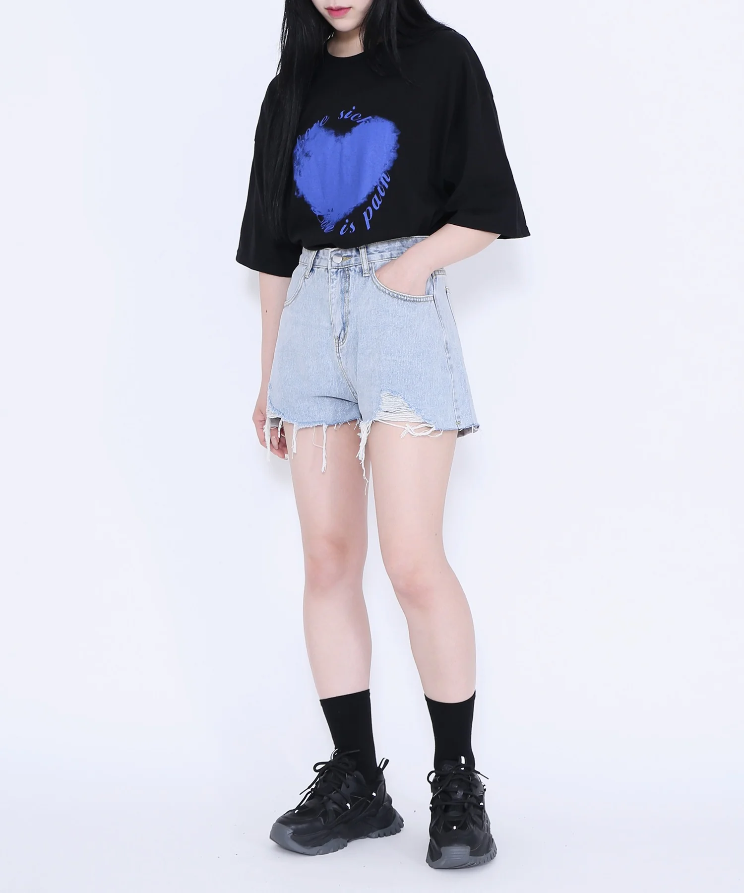 ダメージデニムショートパンツ - Image 12