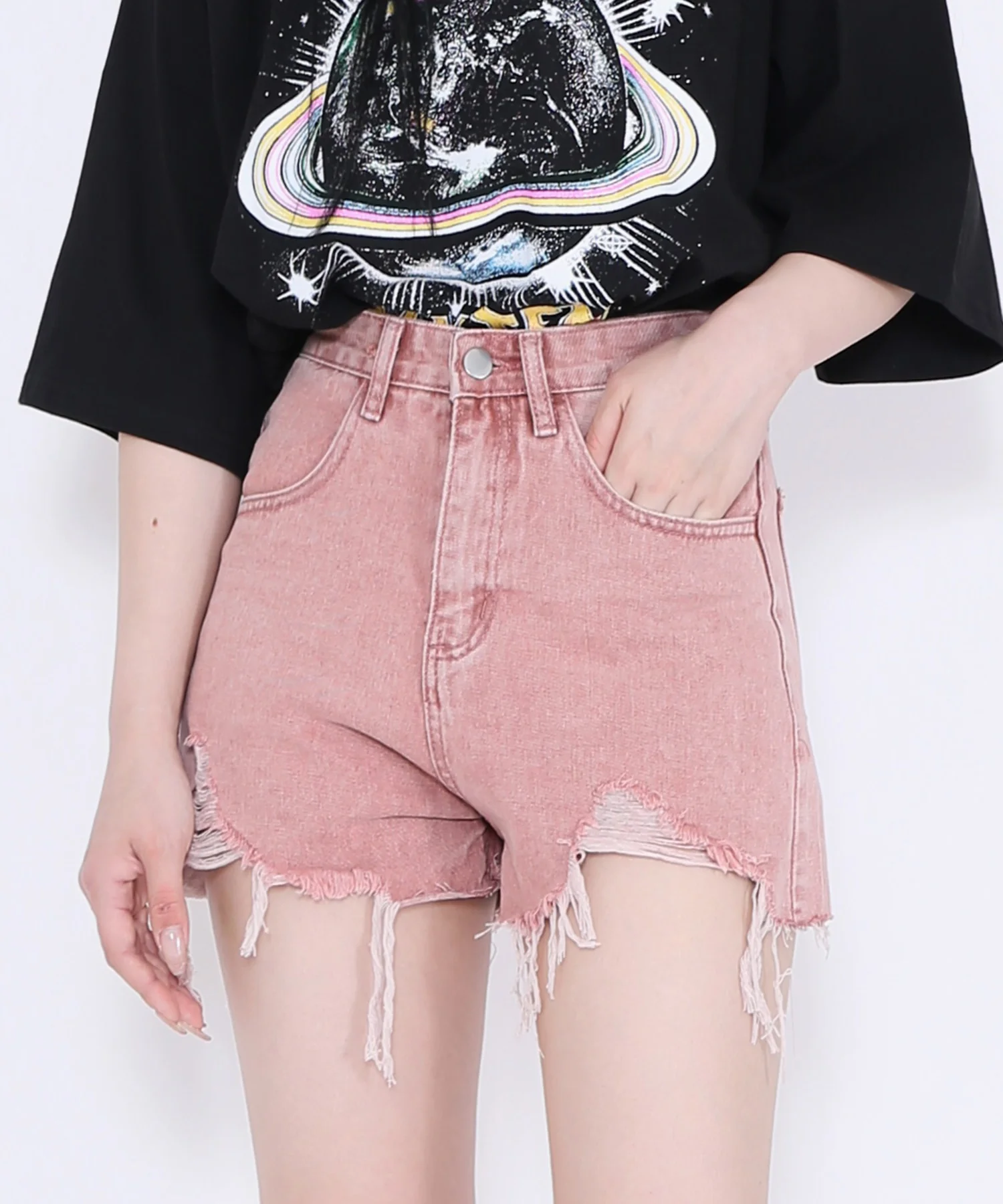 ダメージデニムショートパンツ - Image 9