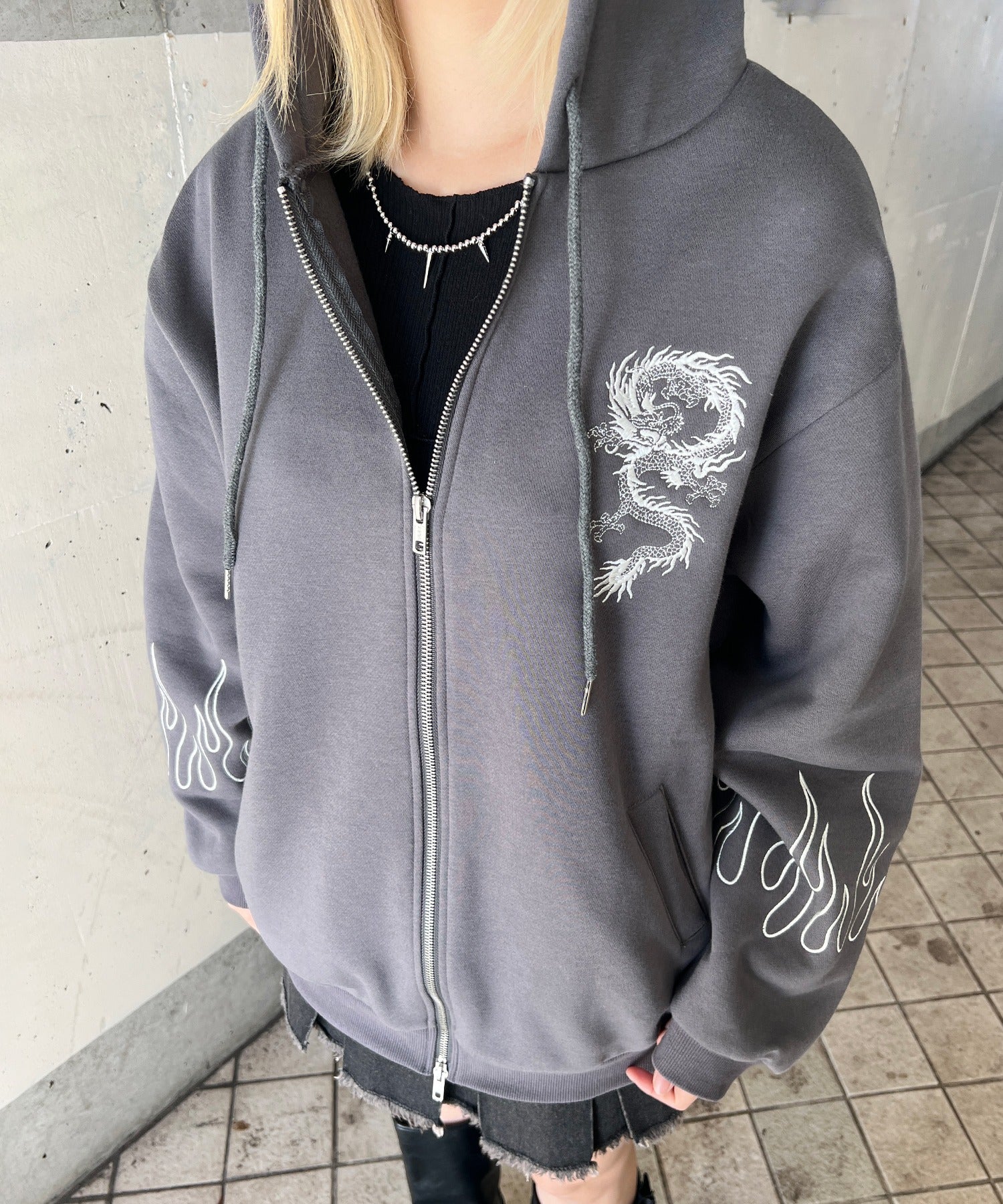 ドラゴン刺繍ビッグパーカー - Image 15