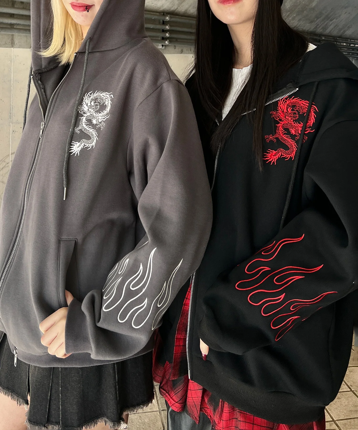 ドラゴン刺繍ビッグパーカー - Image 5