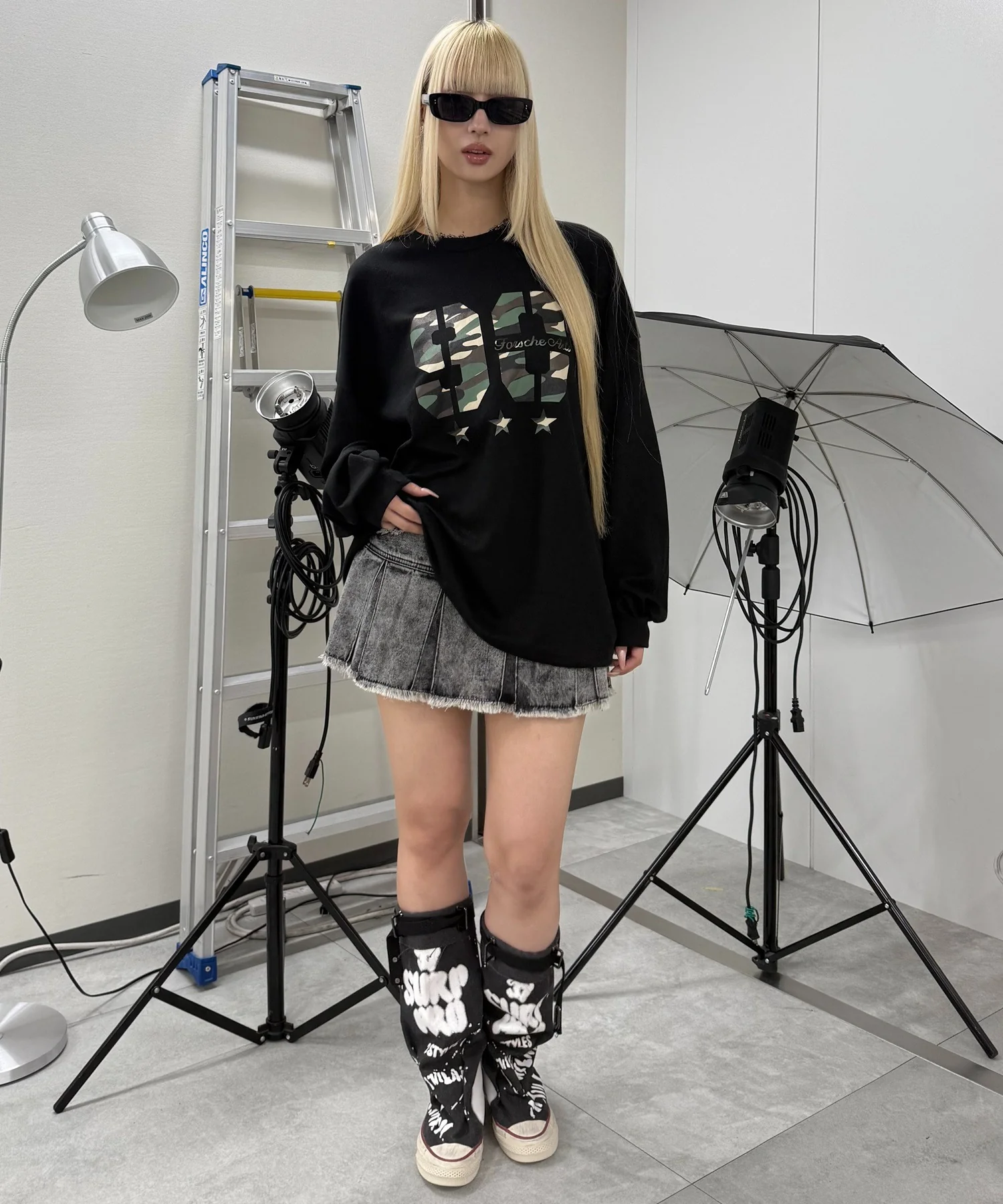 プリーツヘムフリンジデニムミニスカート - Image 28