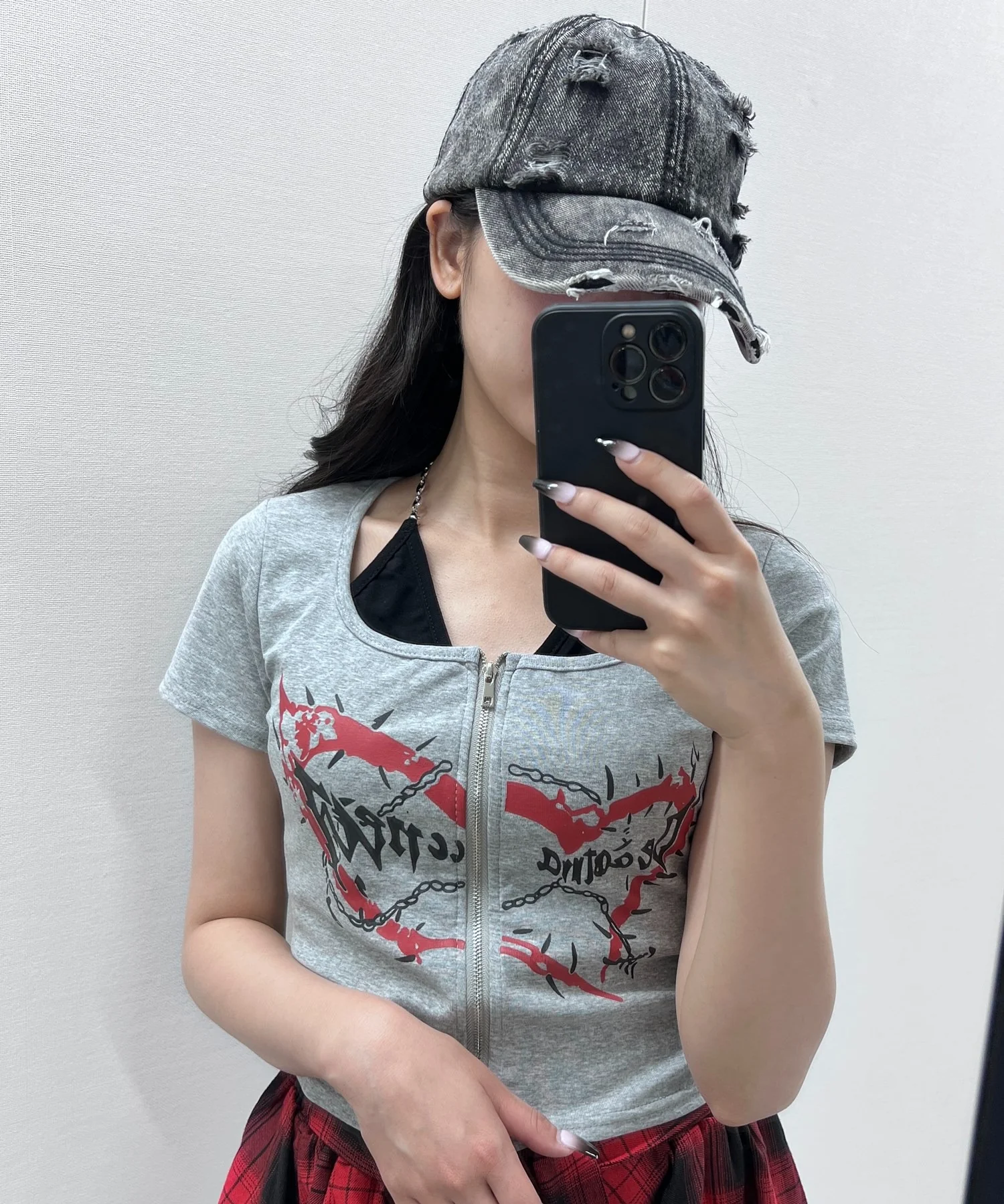 フロントZIPキャミ付きトップス - Image 4