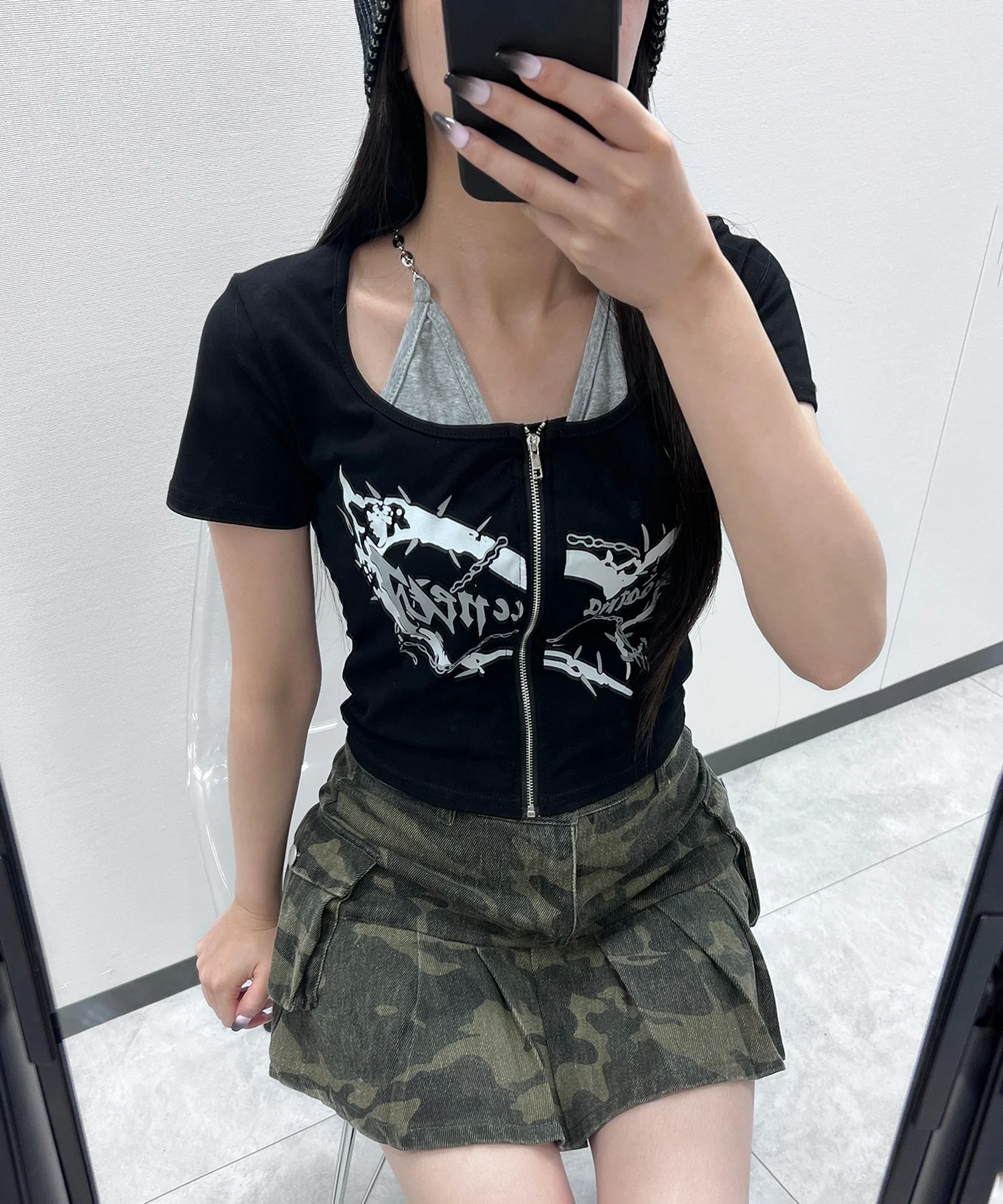 フロントZIPキャミ付きトップス - Image 7