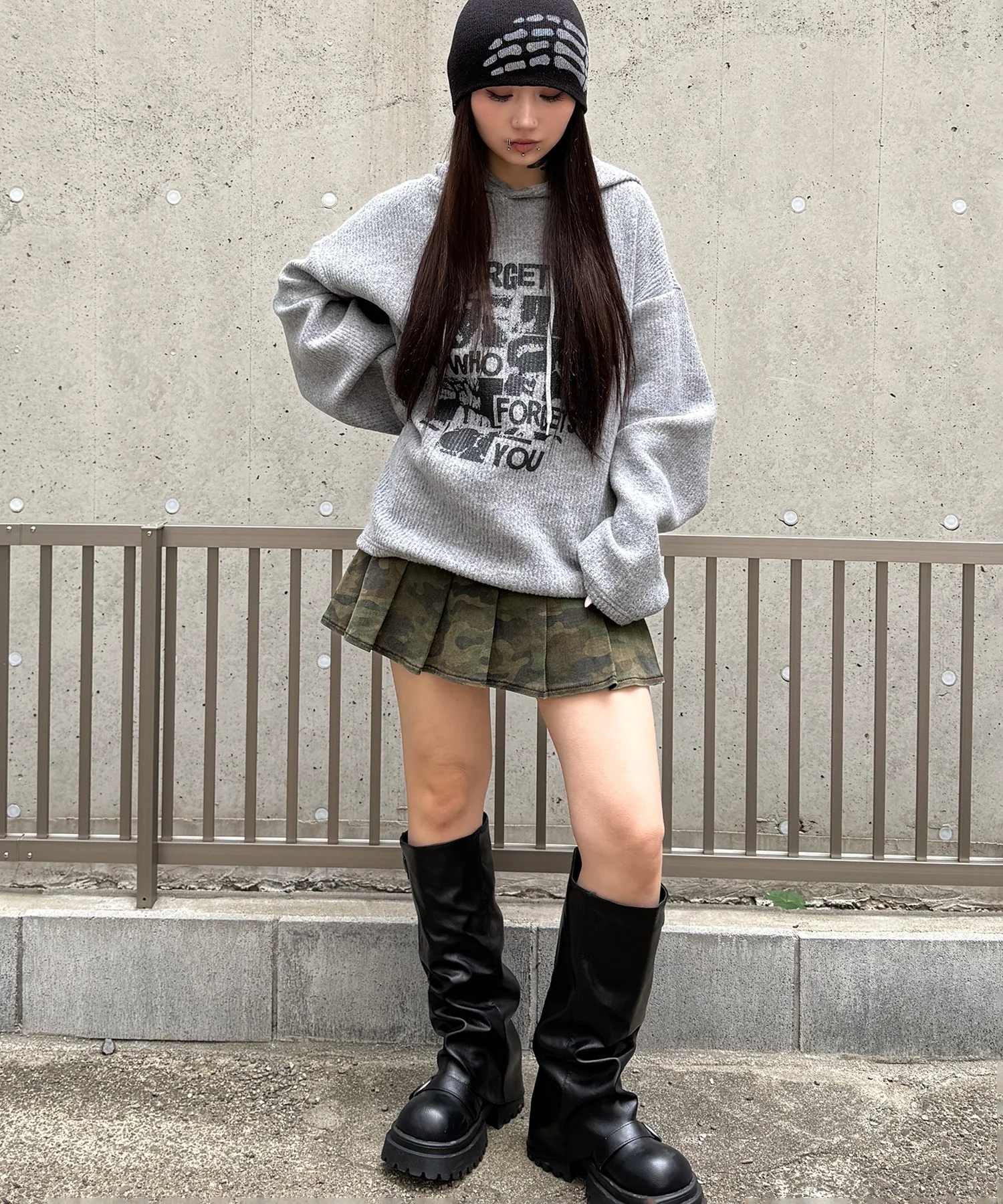 Wベルトデニムプリーツミニスカパン - Image 16