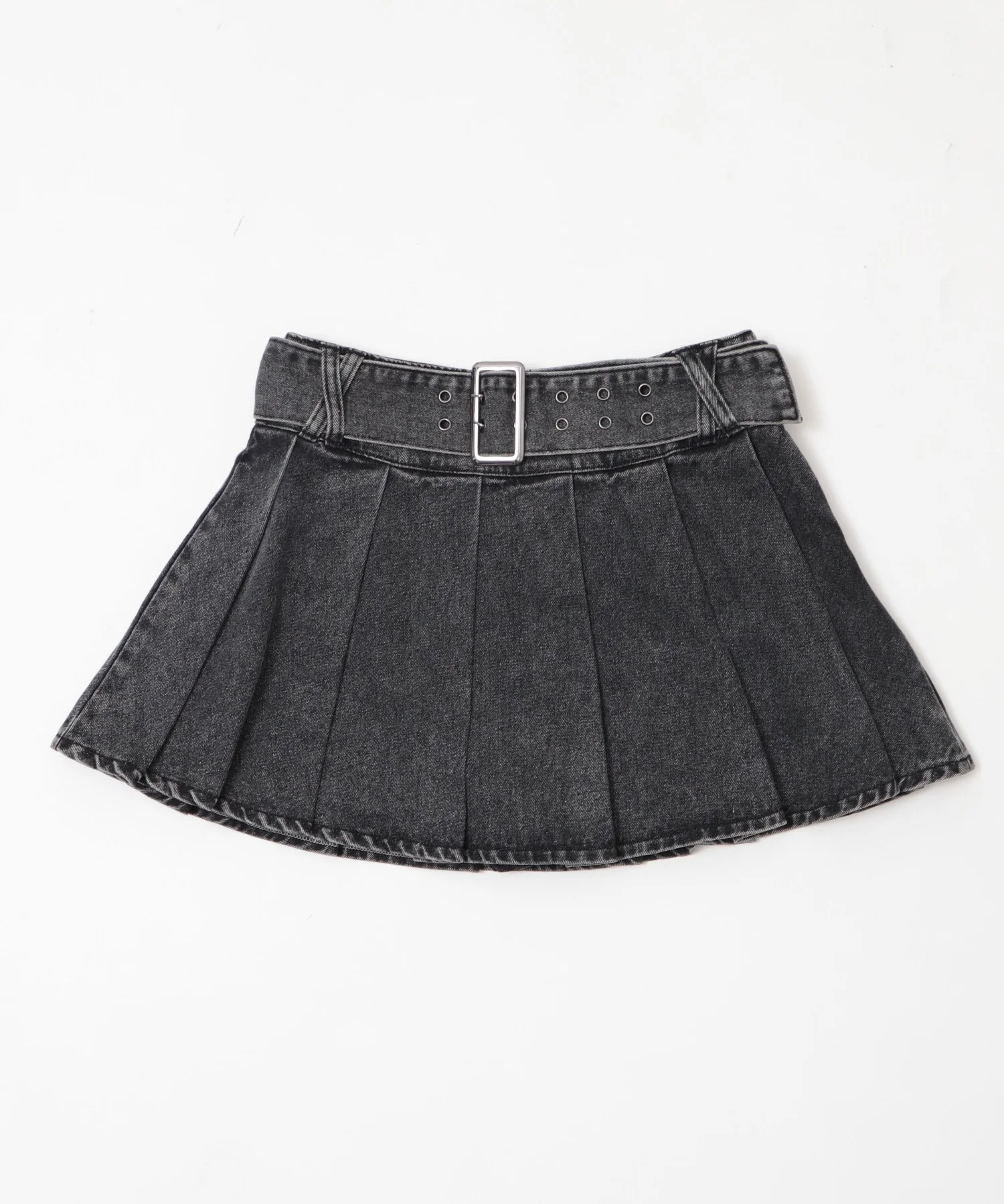 アイレットベルトデニムプリーツミニスカパン - Image 14