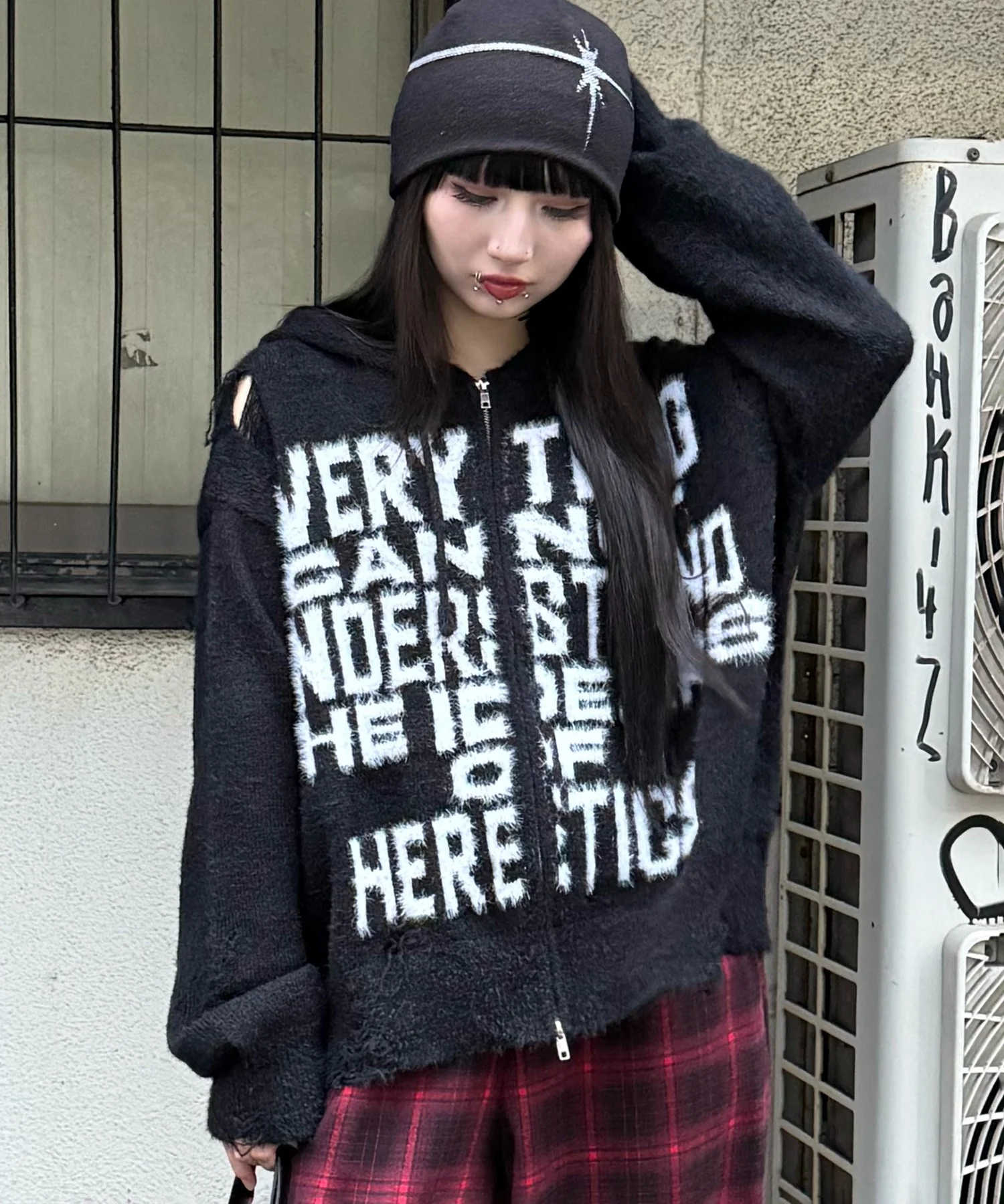 シャギーニットロゴダブルZIPパーカー - Image 12