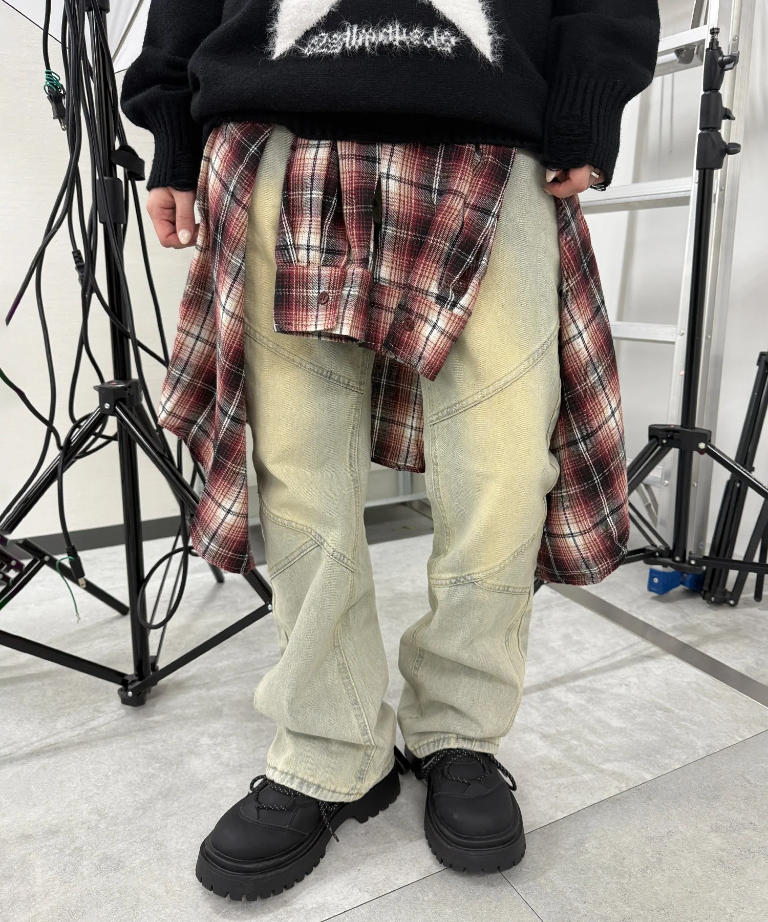 3Dフレアデニムパンツ - Image 3