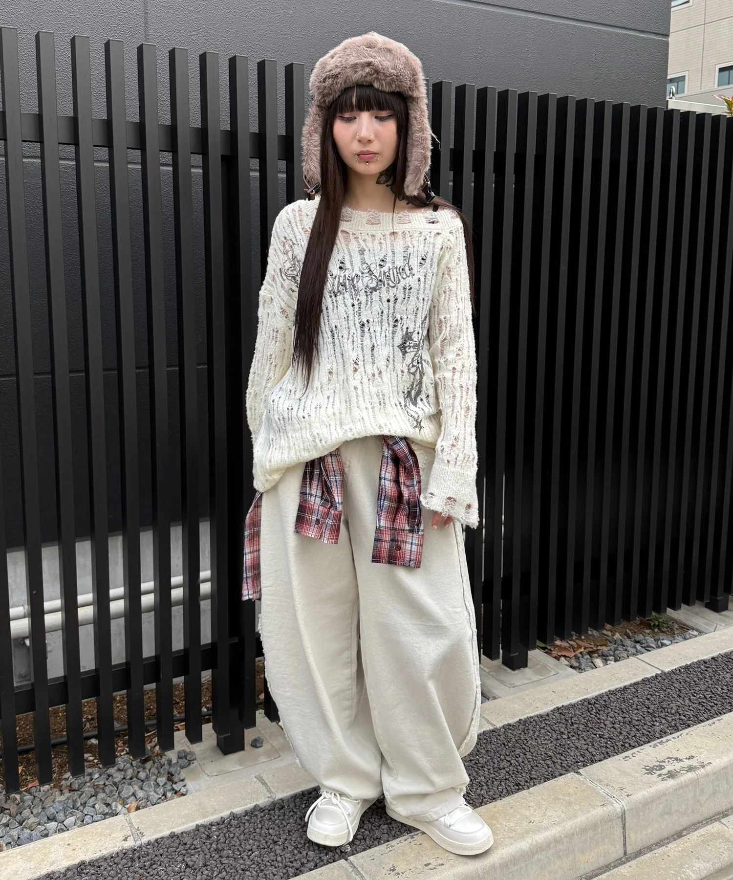 ダメージゴシックプリントニット - Image 5