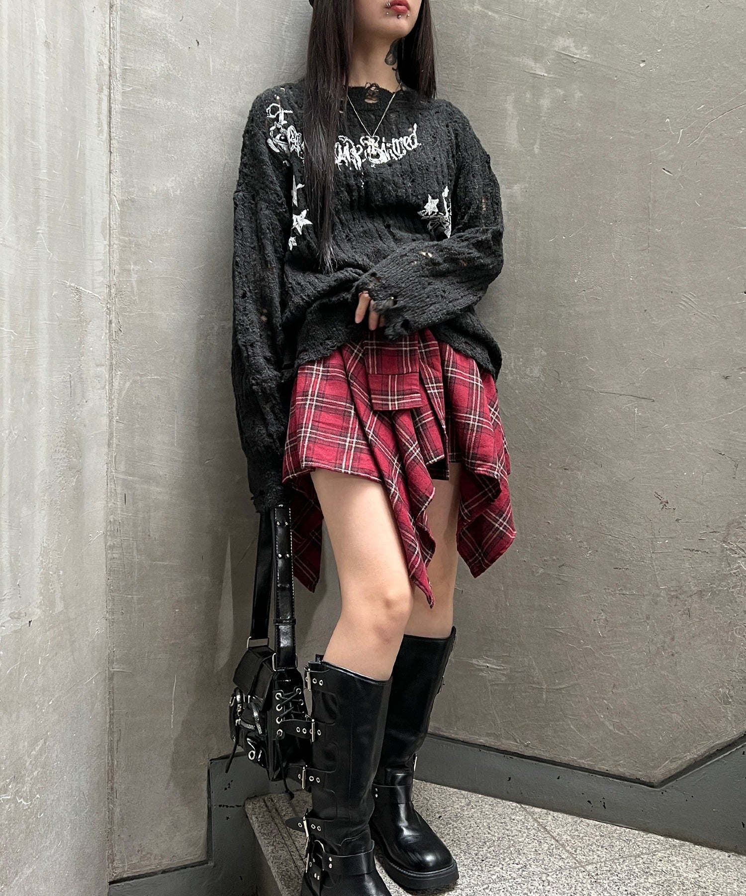 ダメージゴシックプリントニット - Image 8