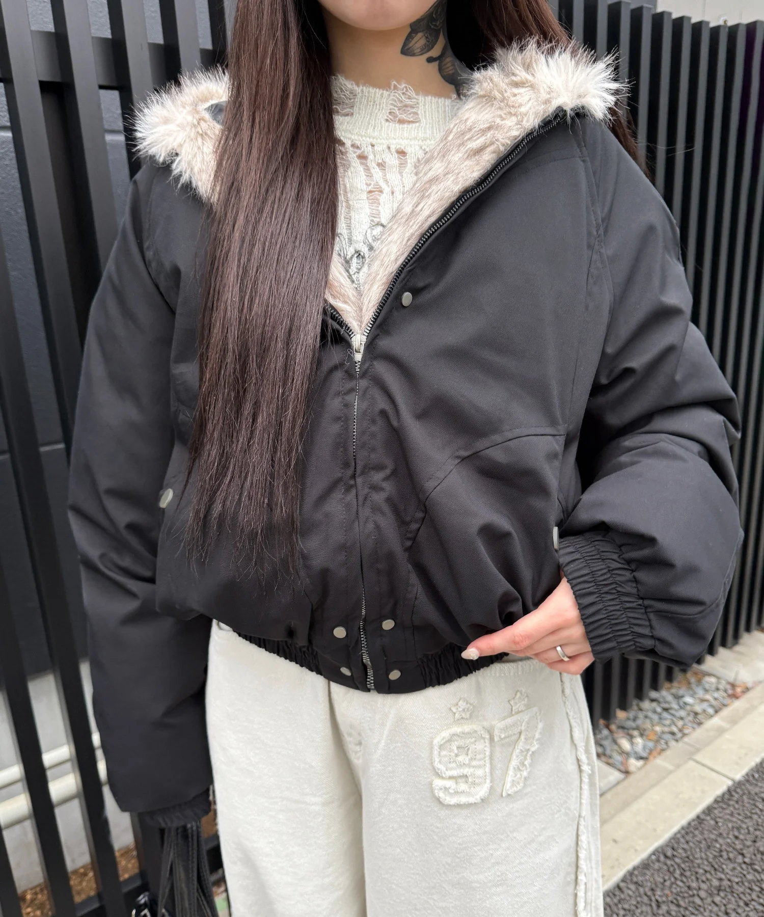 インサイドフェイクファーブルゾン - Image 8