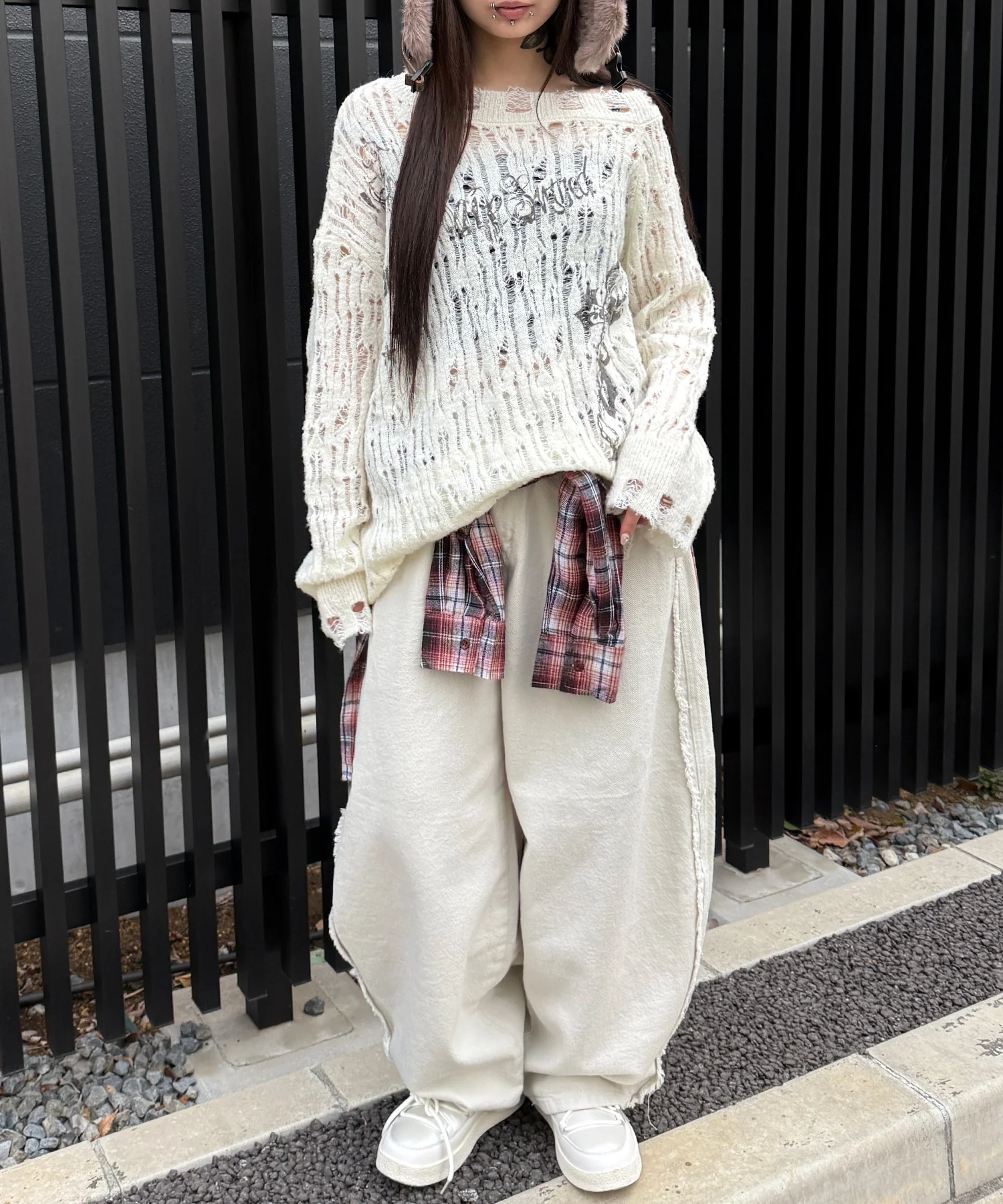 ナンバーパッチカーブワイドパンツ - Image 4