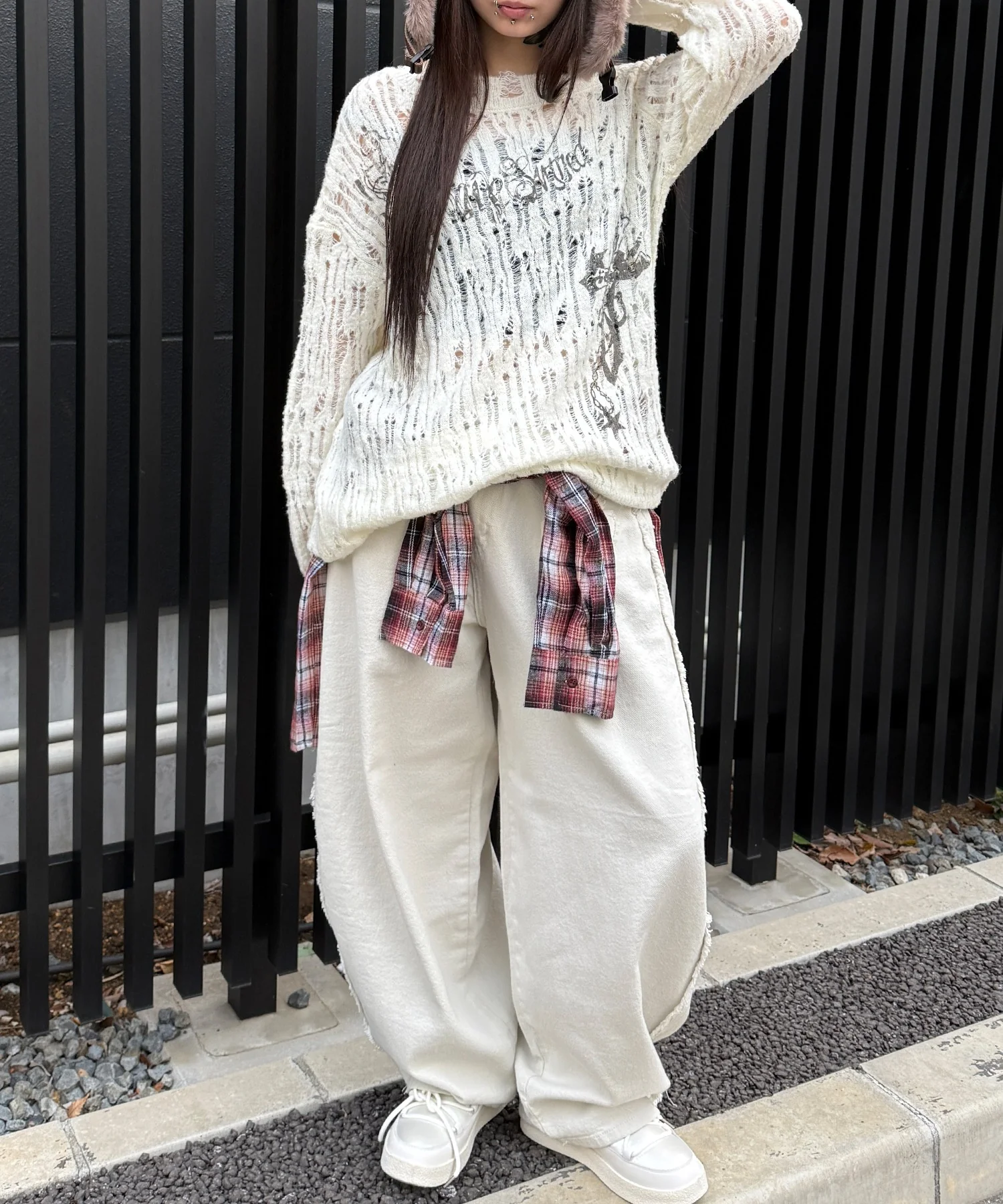 ナンバーパッチカーブワイドパンツ - Image 5