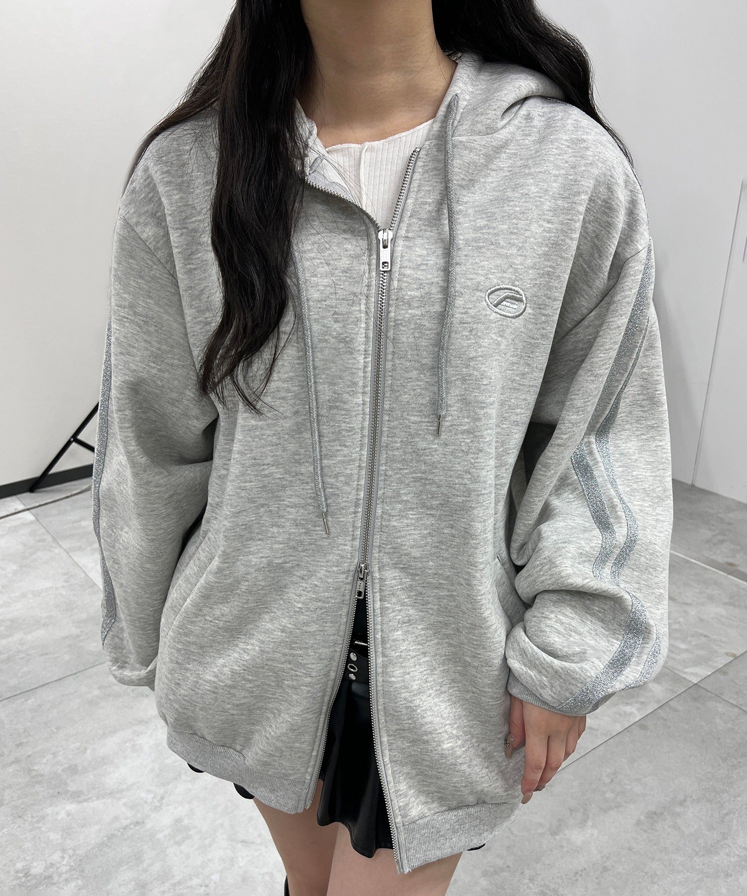 グリッターラインダブルZIPビッグパーカー - Image 7
