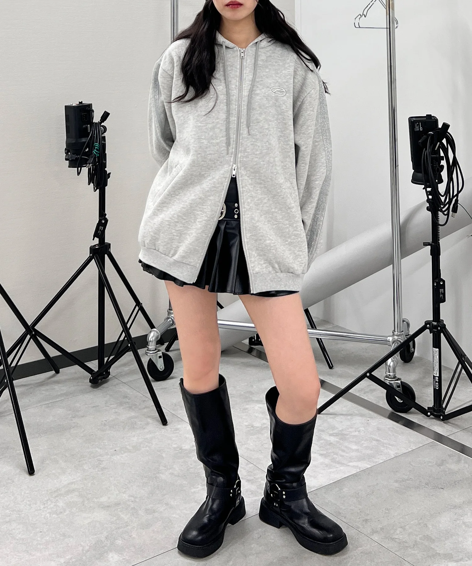グリッターラインダブルZIPビッグパーカー - Image 8