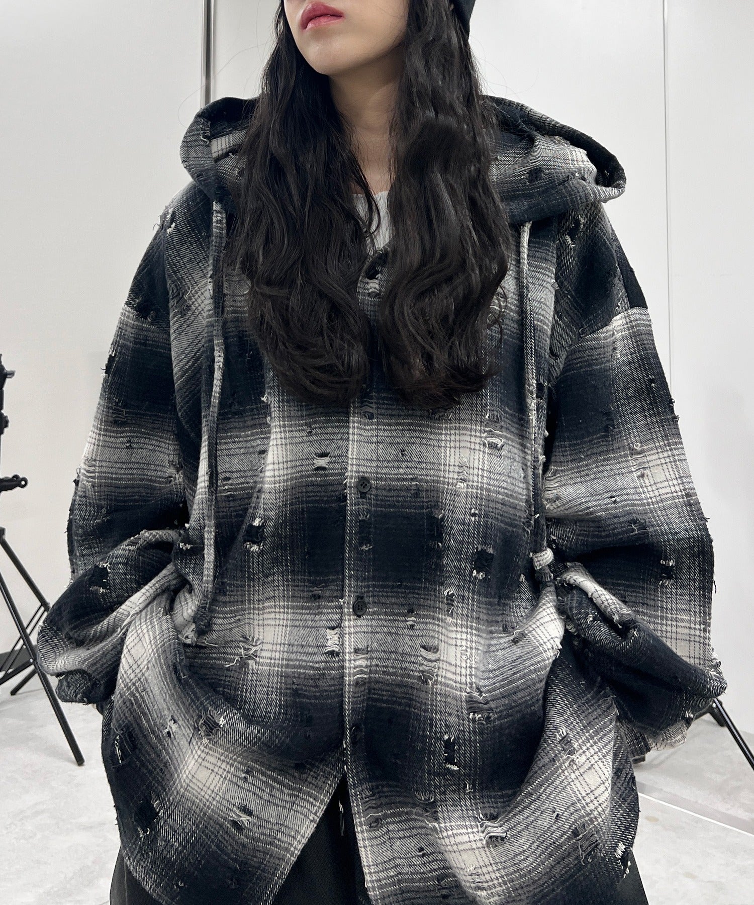 ダメージフードチェックシャツ - Image 15