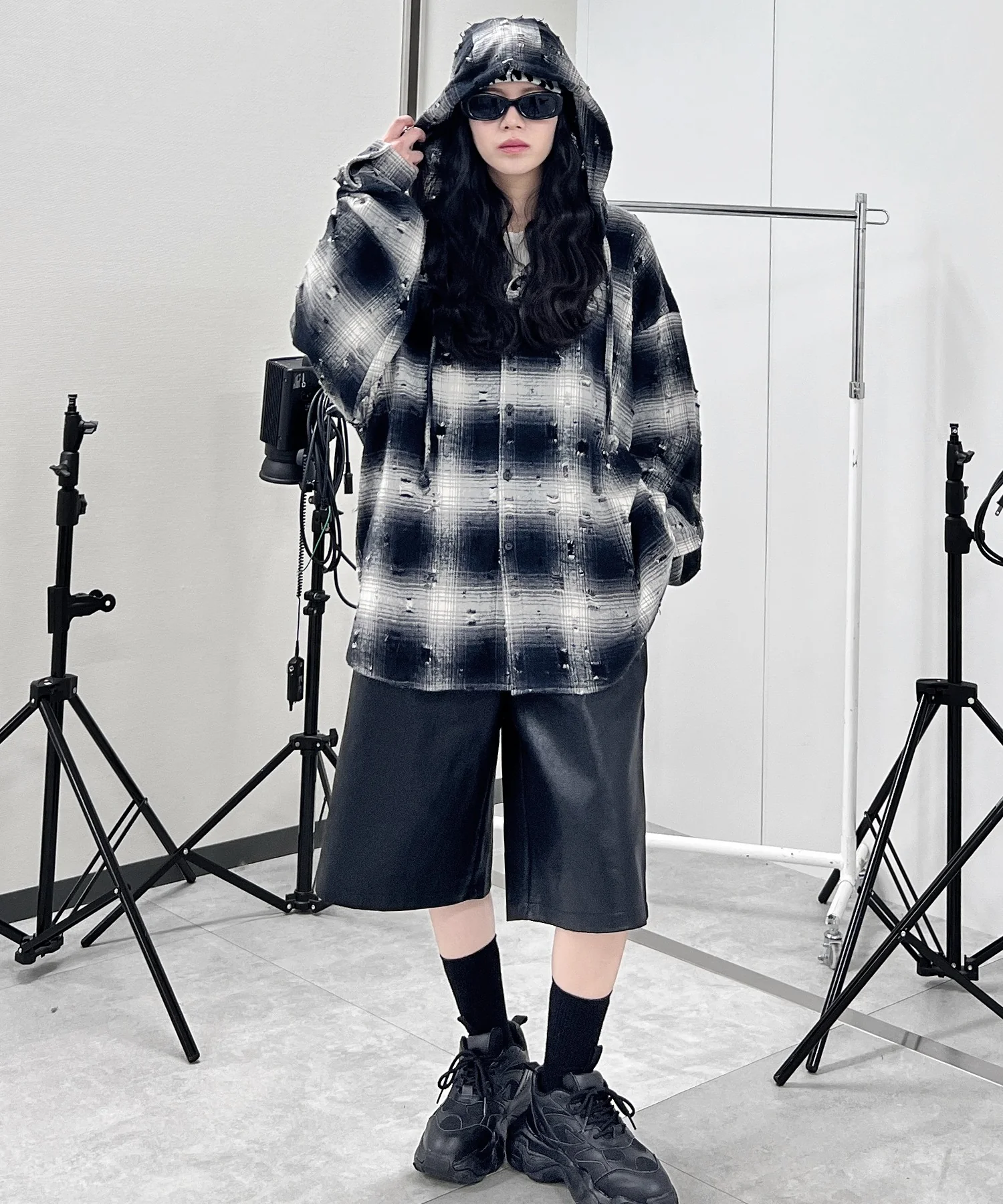 ダメージフードチェックシャツ - Image 19