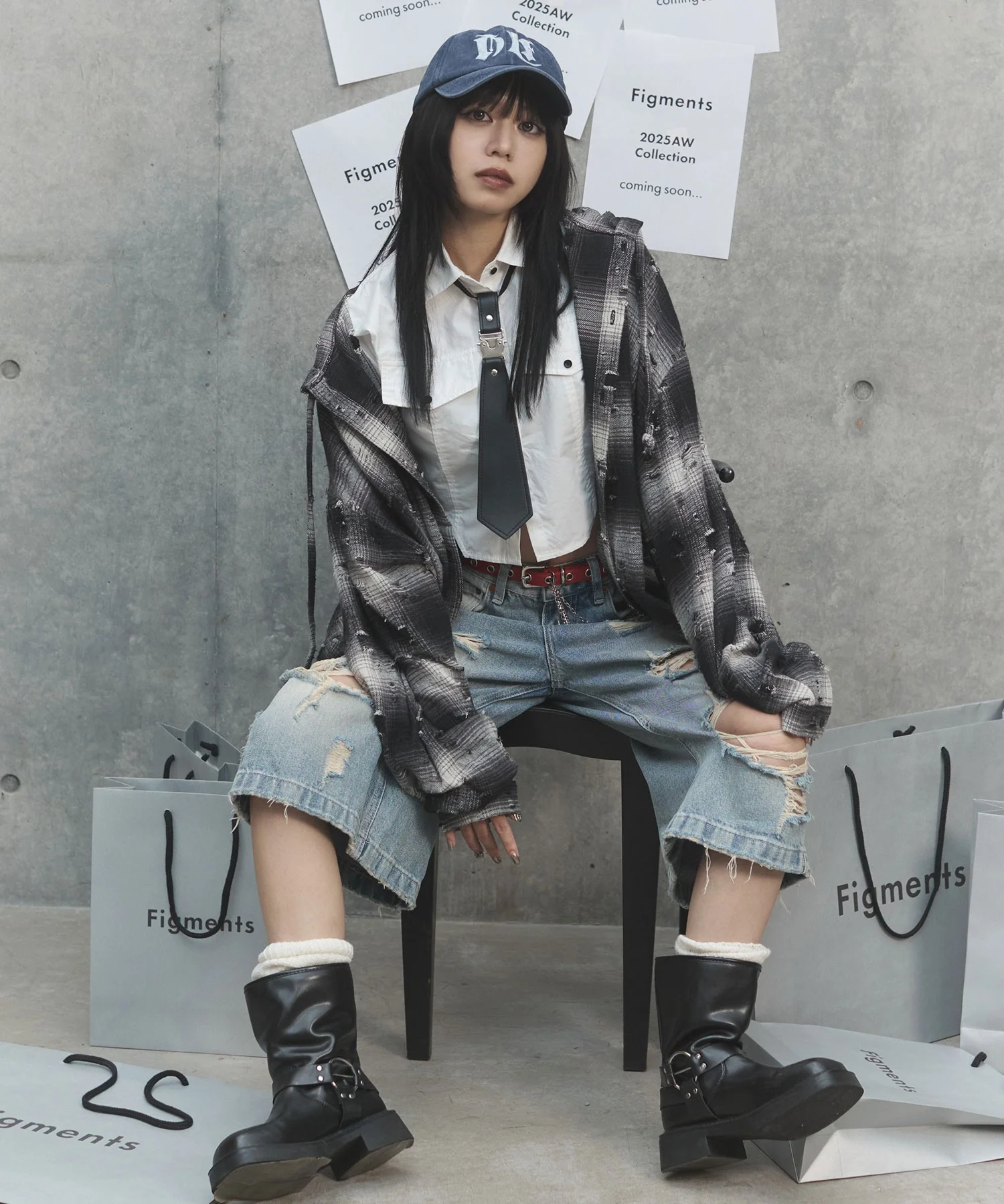 ダメージフードチェックシャツ - Image 3
