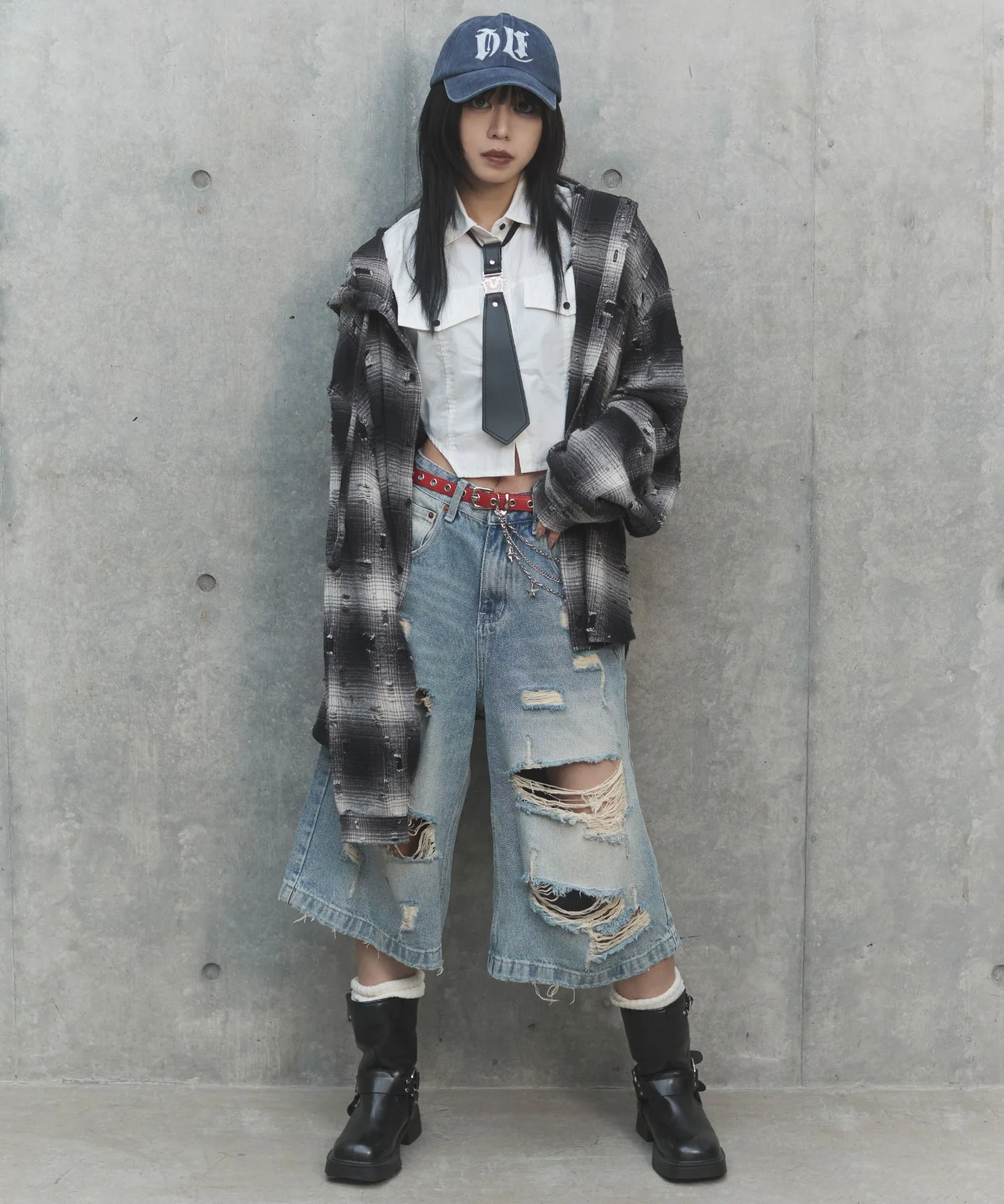 ダメージフードチェックシャツ - Image 4