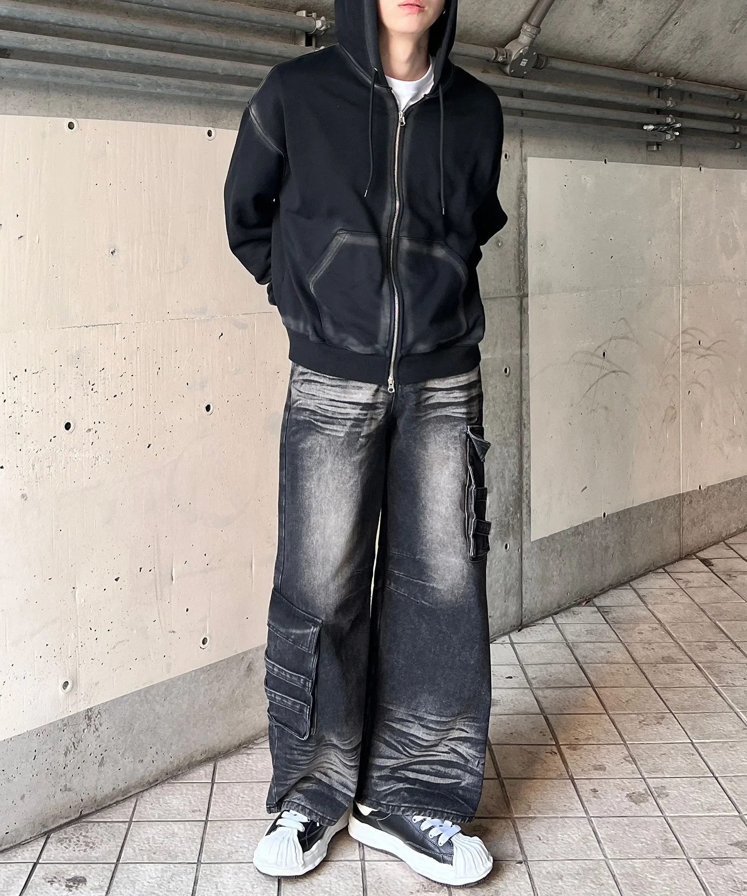 ブラシ加工ダブルZIPビッグパーカー - Image 11