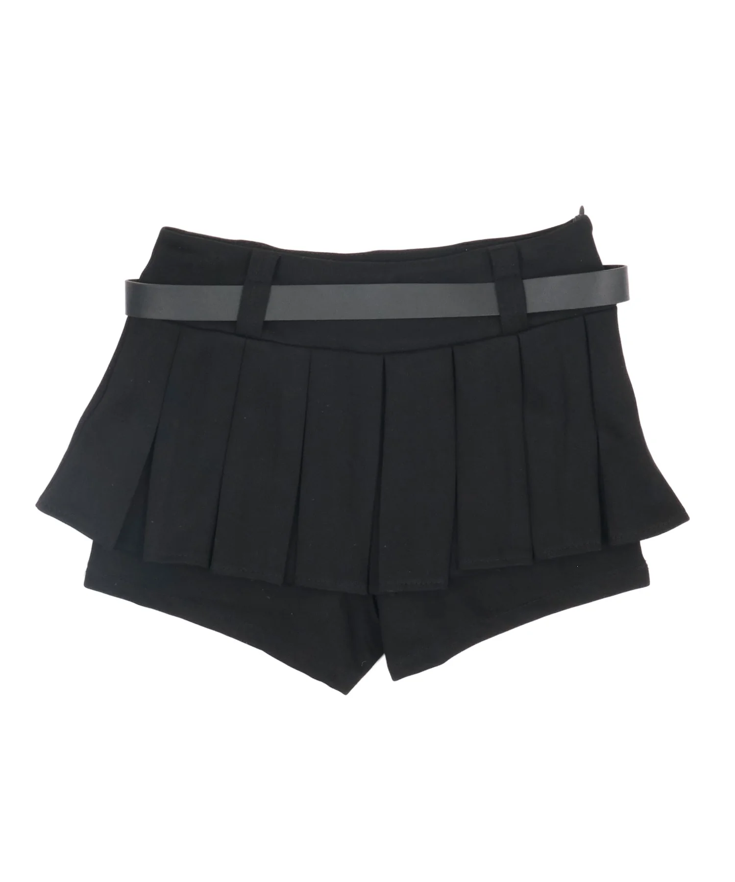 ベルト付きダブルウエストプリーツミニスカパン - Image 11