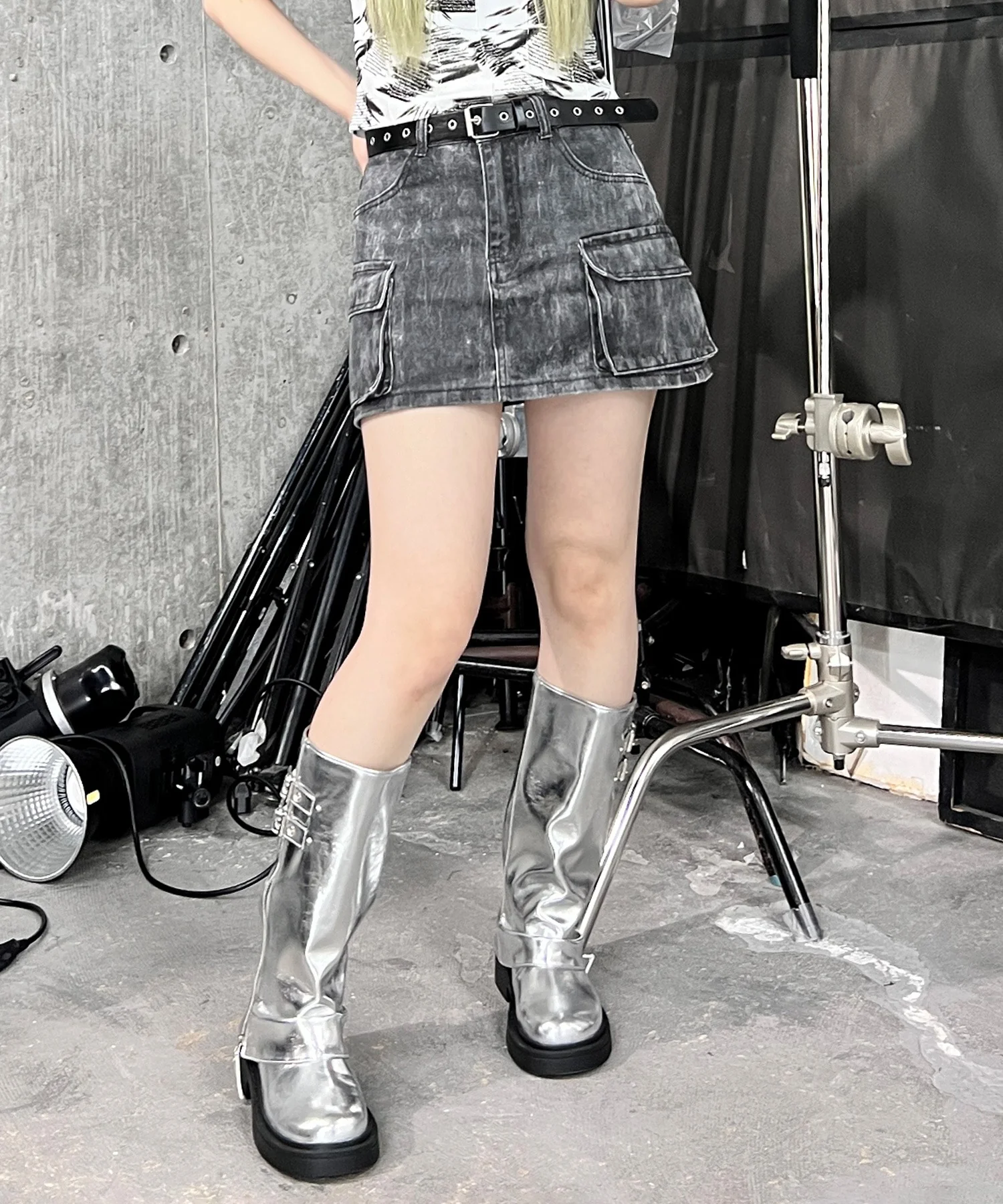 ベルト付きカーゴミニスカパン - Image 3