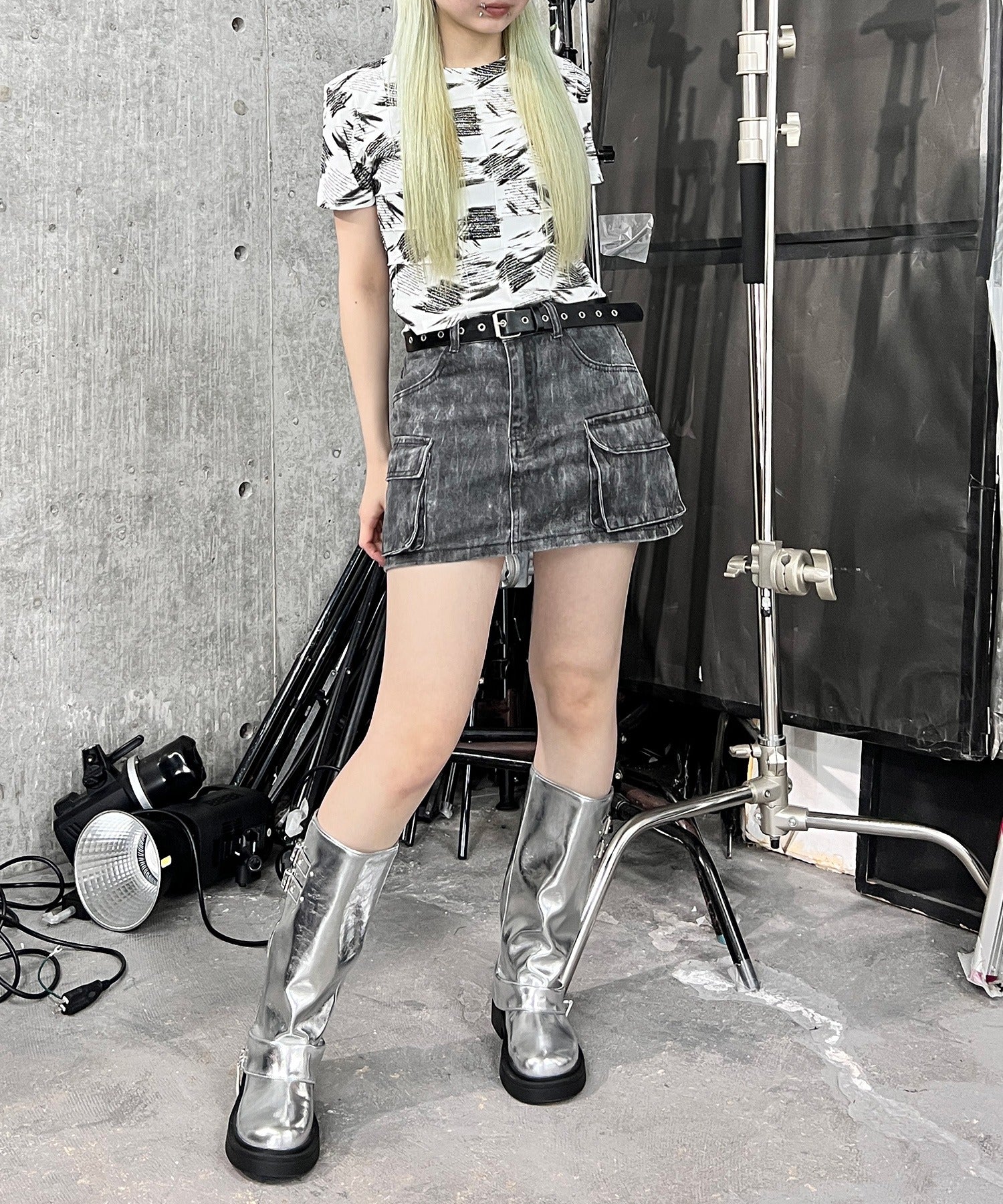 ベルト付きカーゴミニスカパン - Image 4