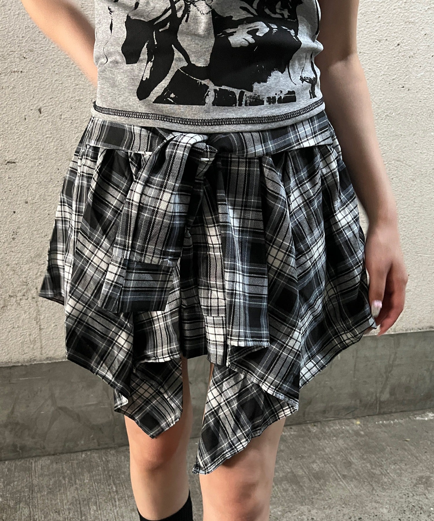 フェイクスリーブイレヘムスカート - Image 4
