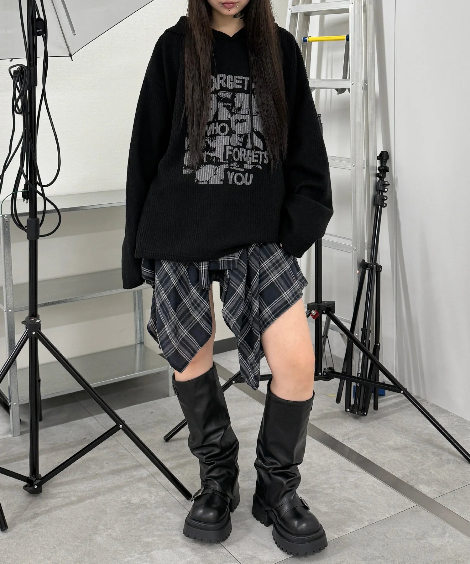 フェイクスリーブイレヘムスカート - Image 9