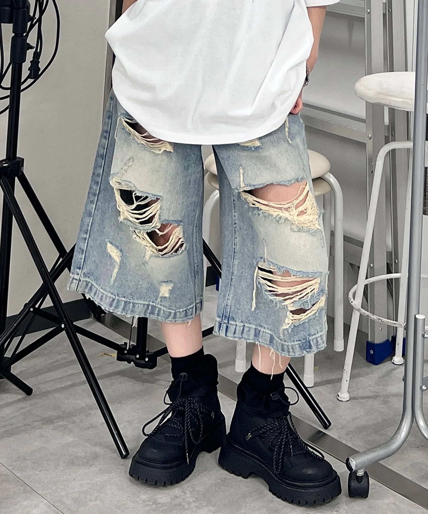 ダメージデニムハーフパンツ - Image 7