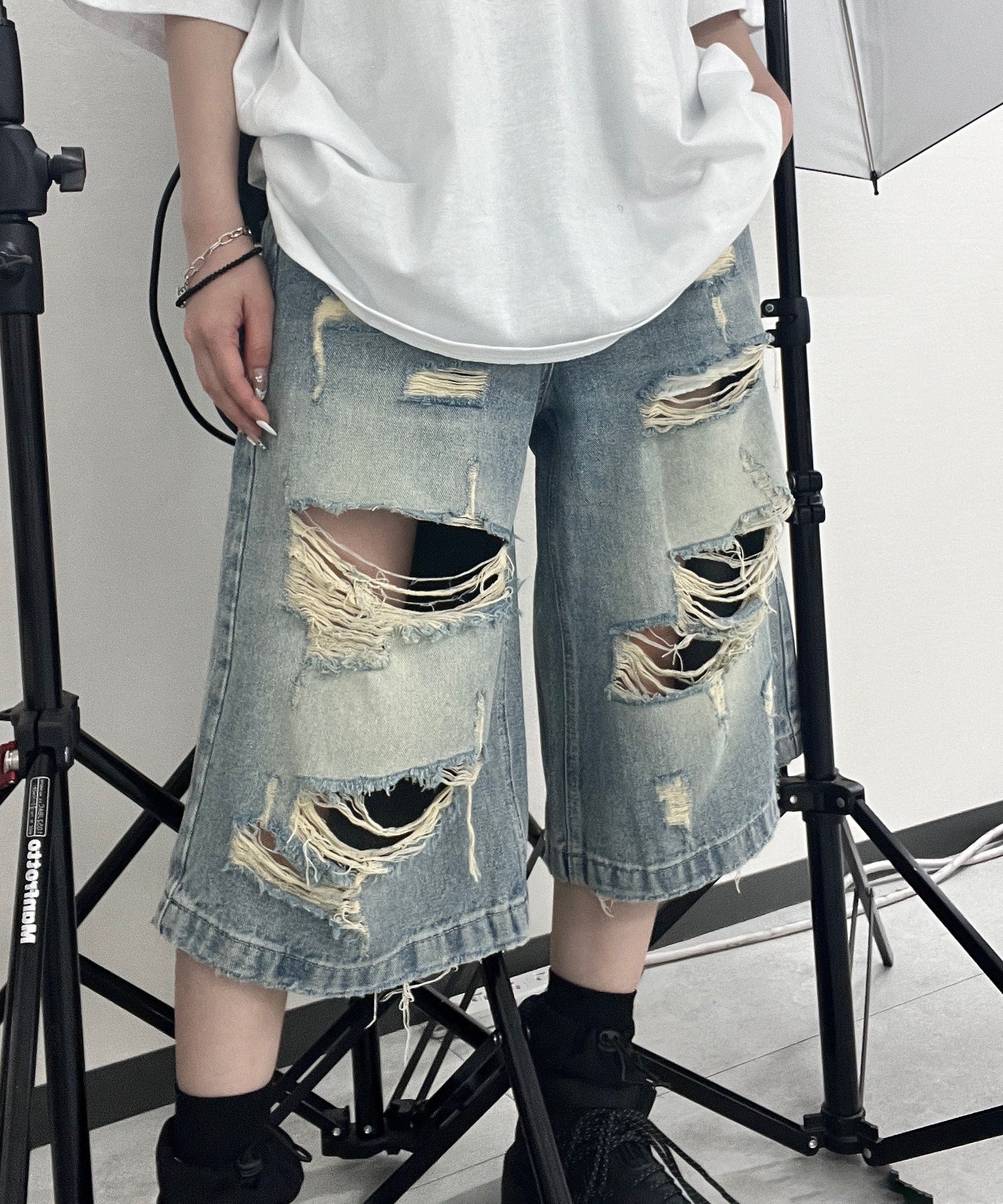 ダメージデニムハーフパンツ - Image 9