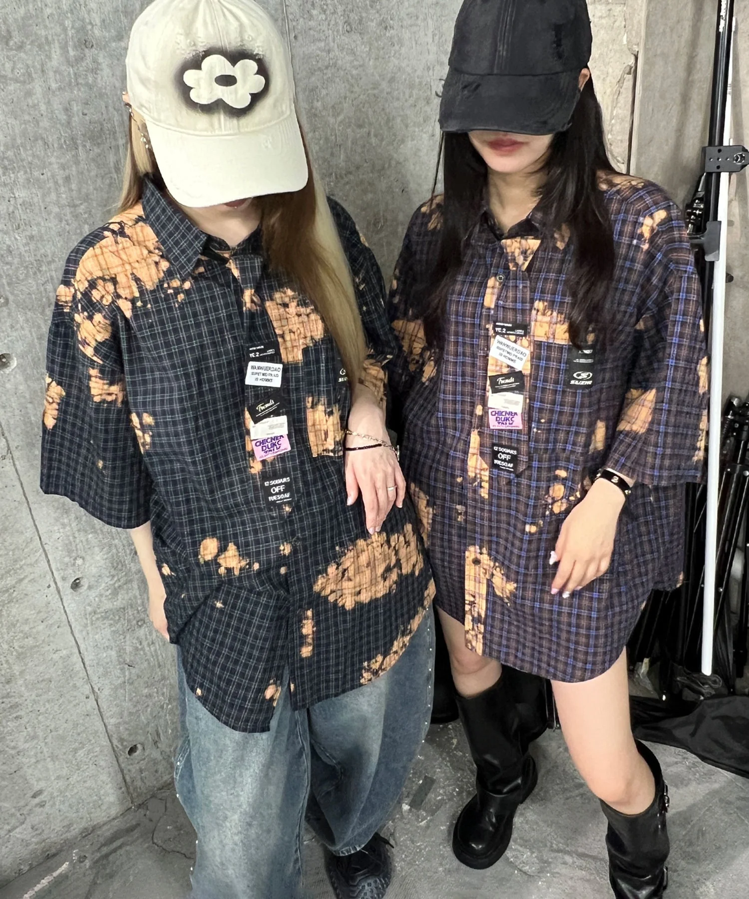 タイ付ブリーチチェックシャツ - Image 5