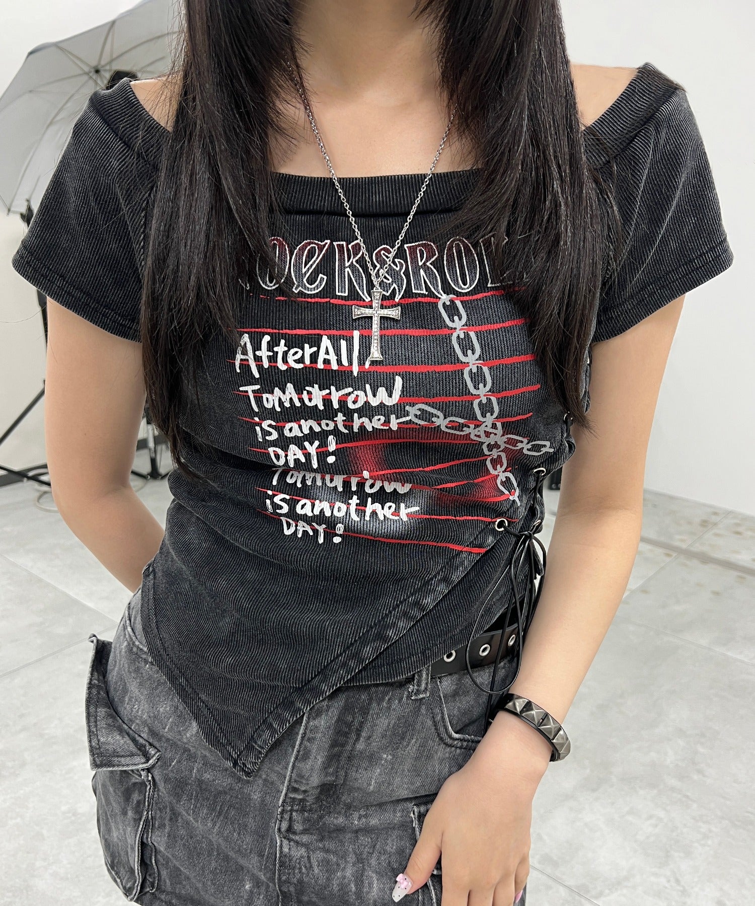 ROCK＆ROLLオフショルT - Image 10