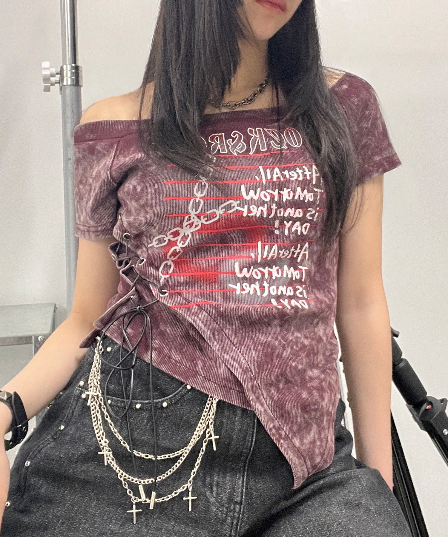 ROCK＆ROLLオフショルT - Image 2