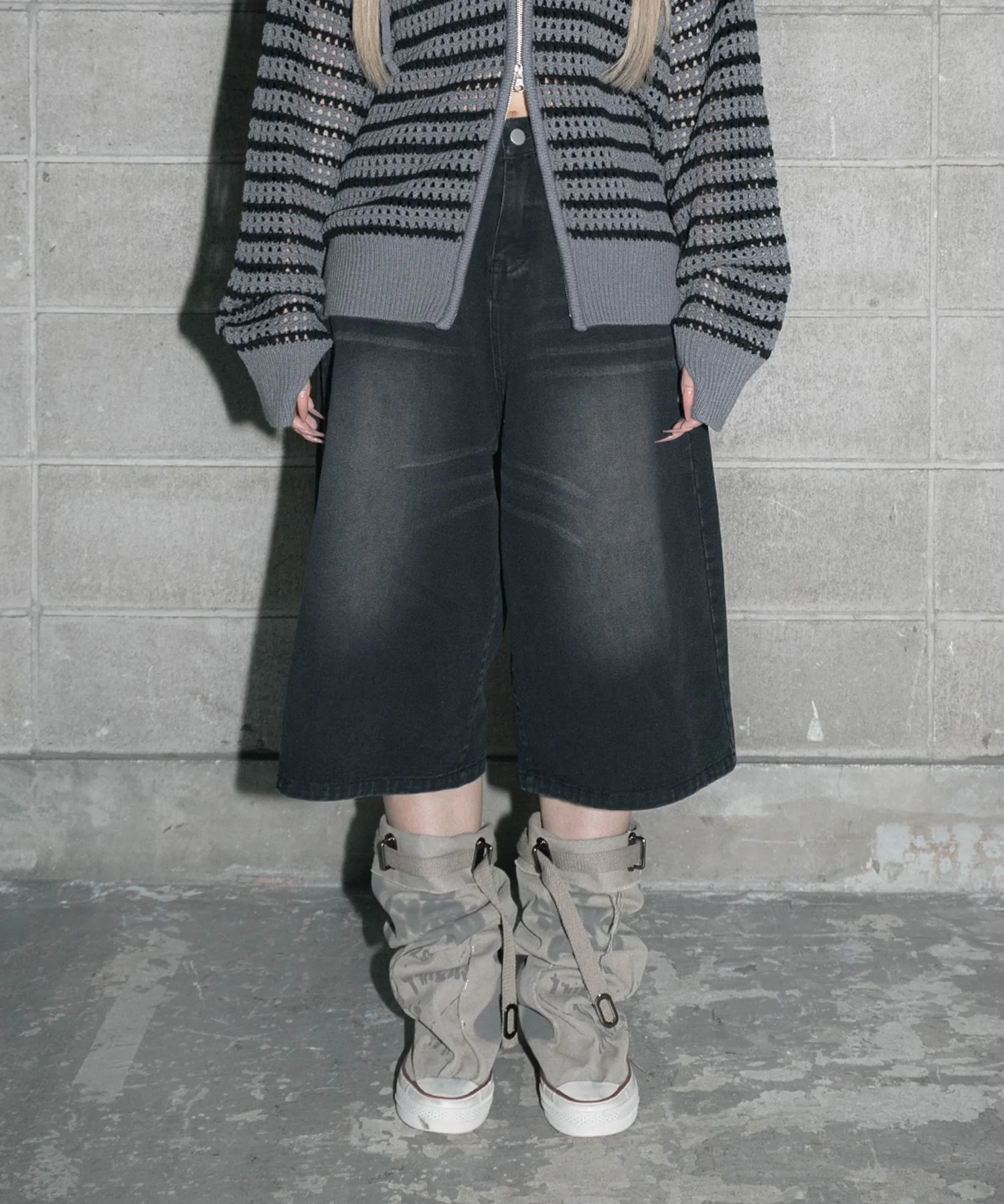 ワイドデニムハーフパンツ - Image 3