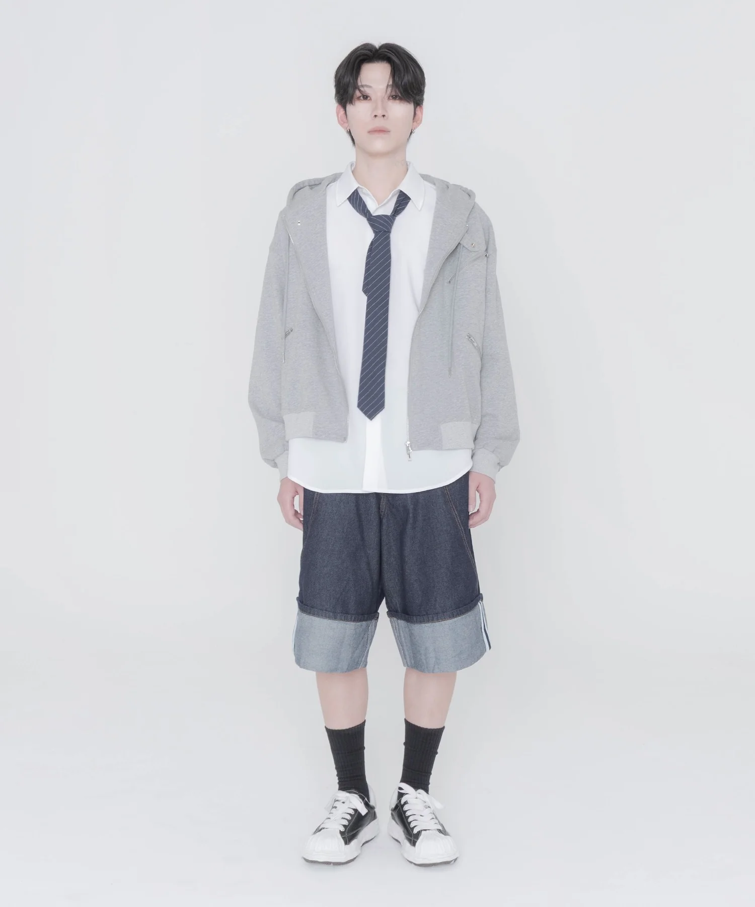 ロールアップデニムハーフパンツ - Image 4