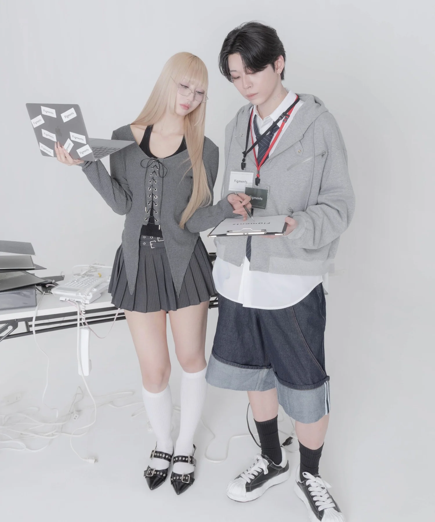 ロールアップデニムハーフパンツ - Image 8