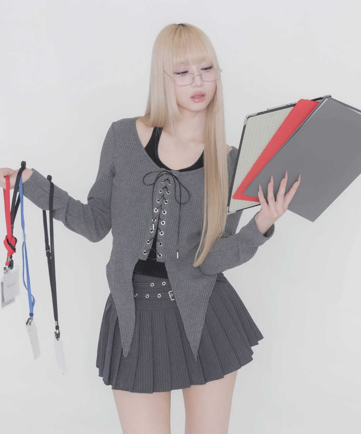 レースアップレイヤードヘムトップ - Image 3