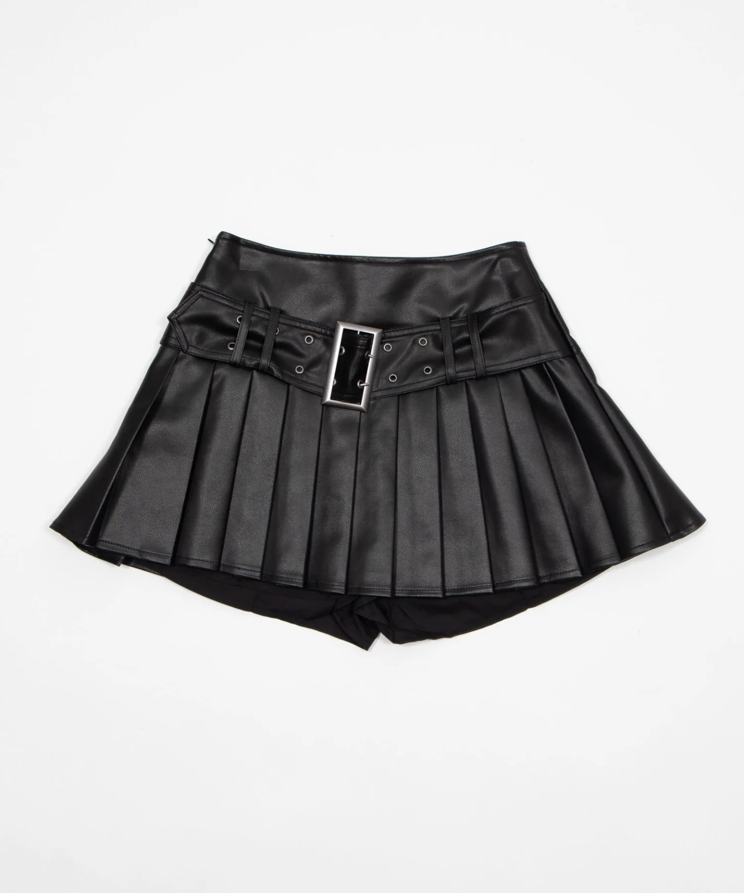 PUベルトプリーツミニスカパン - Image 3