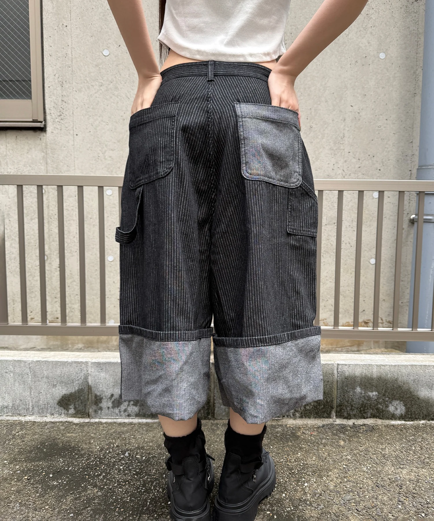 ストライプペインターハーフデニム - Image 4