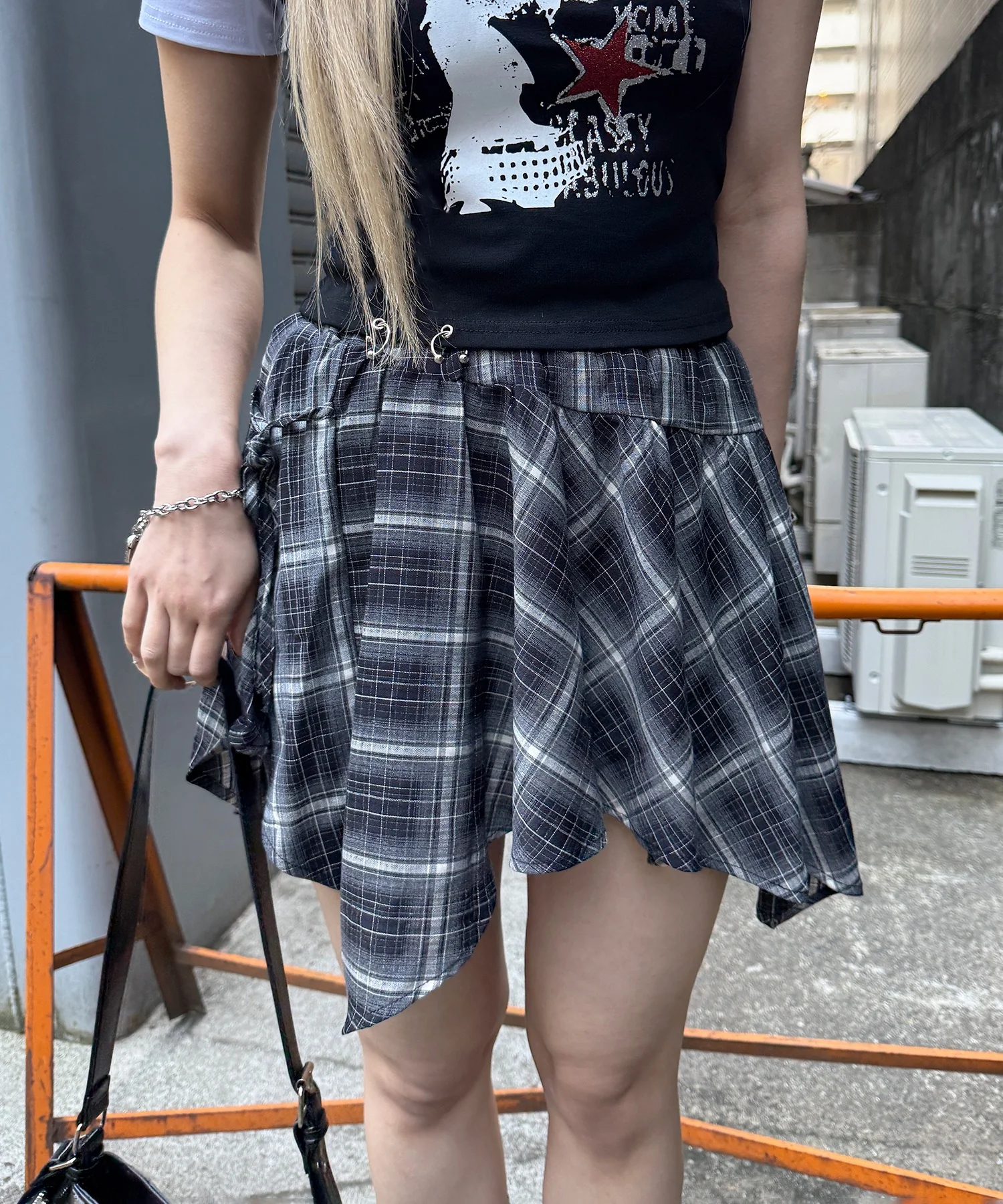 チェックイレヘムミニスカート - Image 3