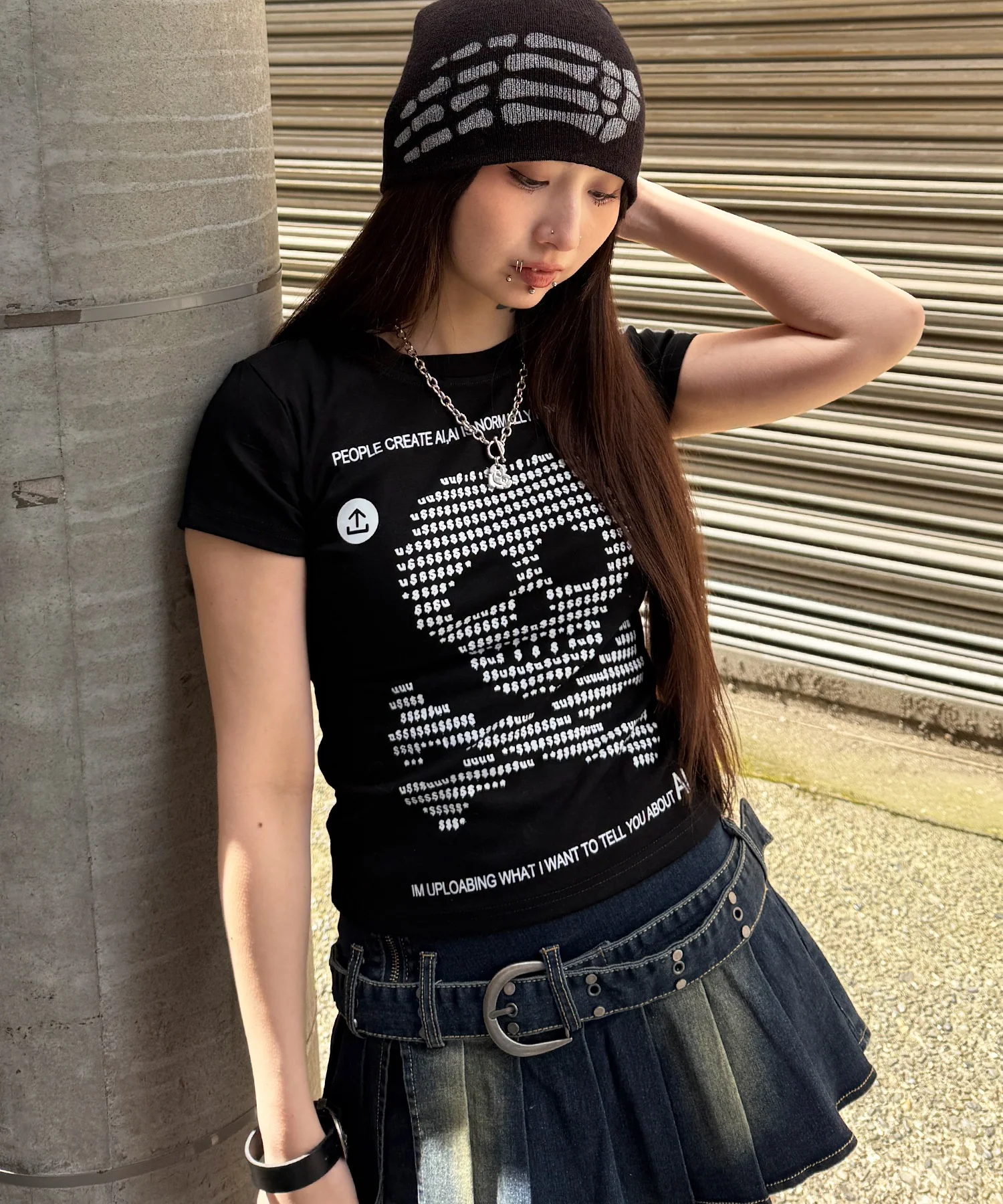 ボーダースカルTシャツ - Image 3
